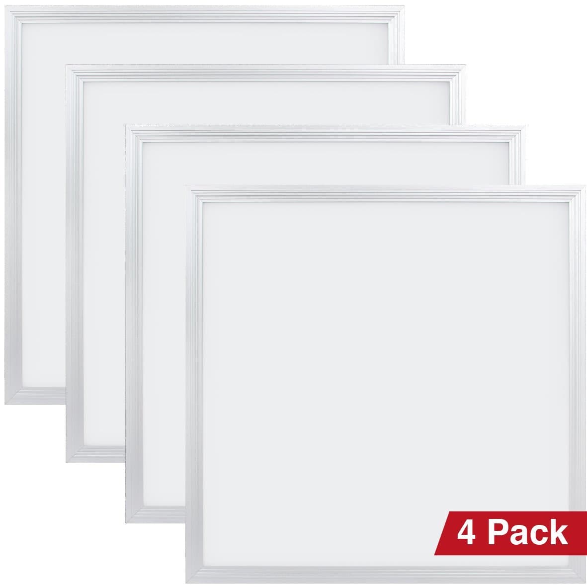 4-Pack of DXpro LED Flat Panel 2x2 Comfortview, 40W (2 x 32W Eq), Troffer Replacement, 24in x 24in, Daylight Glow (4000K), 4,400 Lumen, Dimmable 0-10V, 5 Year Warranty, 50,000h Lifespan, ETL, DLC