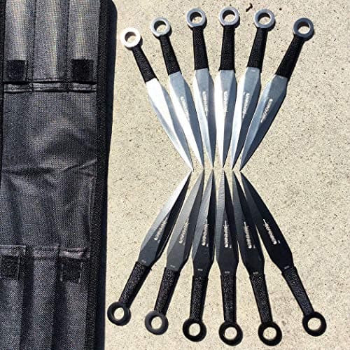 Isaazon 24pc Naruto Kunai 6" Throwing Knives Ninja Knife Fixed Blade Dagger Set w/Sheath