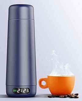 Portable Electric Kettle Small Water Boiler for Travel, with Temperature Control and LCD Display, 350ML and 316 Stainless Steel