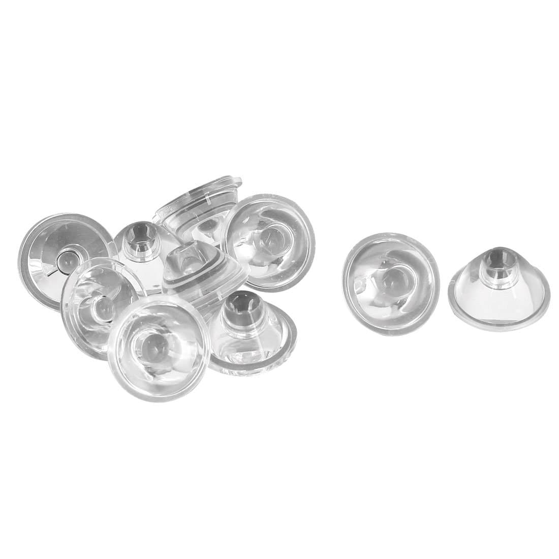 sourcing map 10pcs 20mm Transparent LED Lens Reflector Collimator 30 Degree