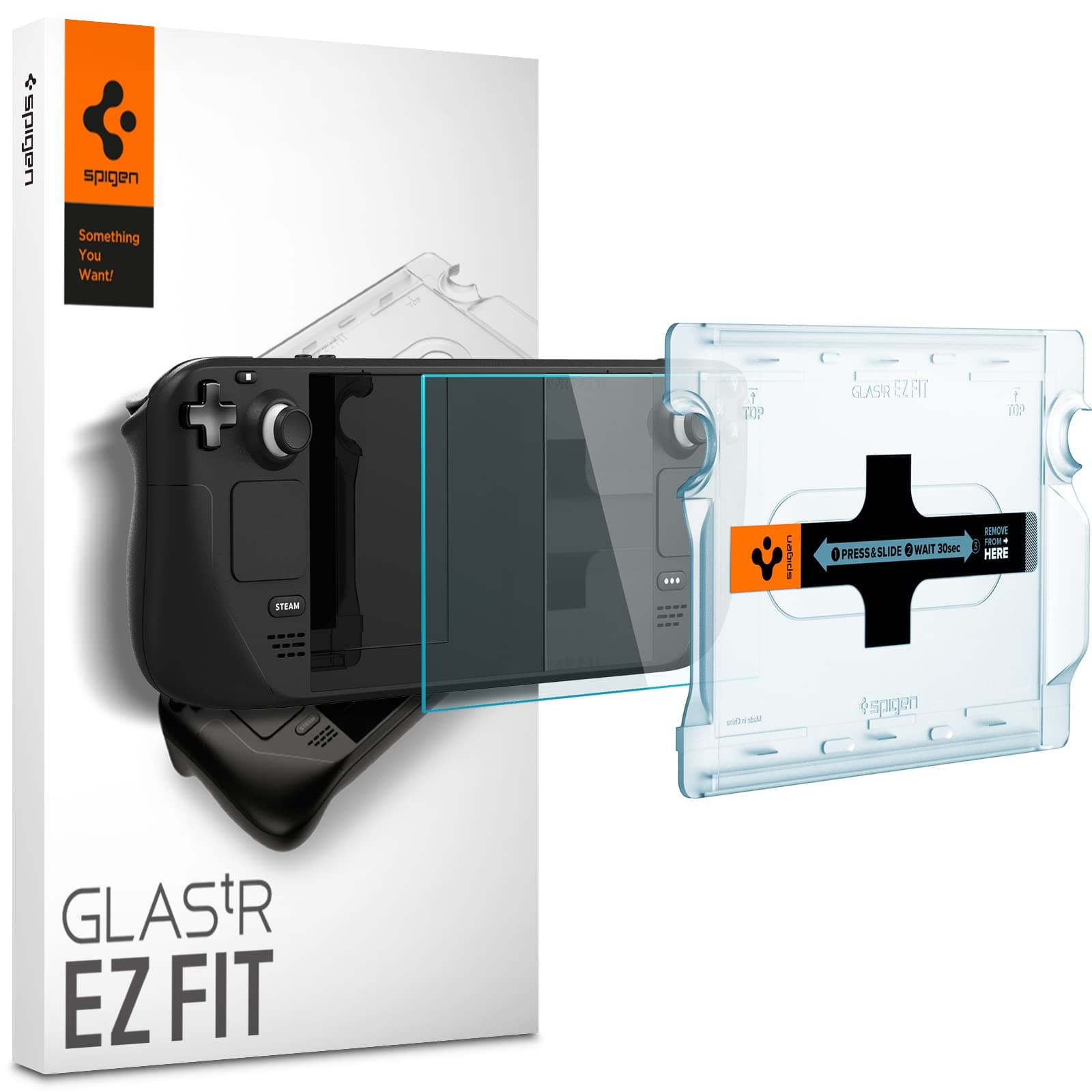 Spigen Ez Fit Tempered Glass Screen Protector Guard For Videogame Valve Steam Deck Oled(2023) / Steam Deck Lcd (2022) - 1 Pack