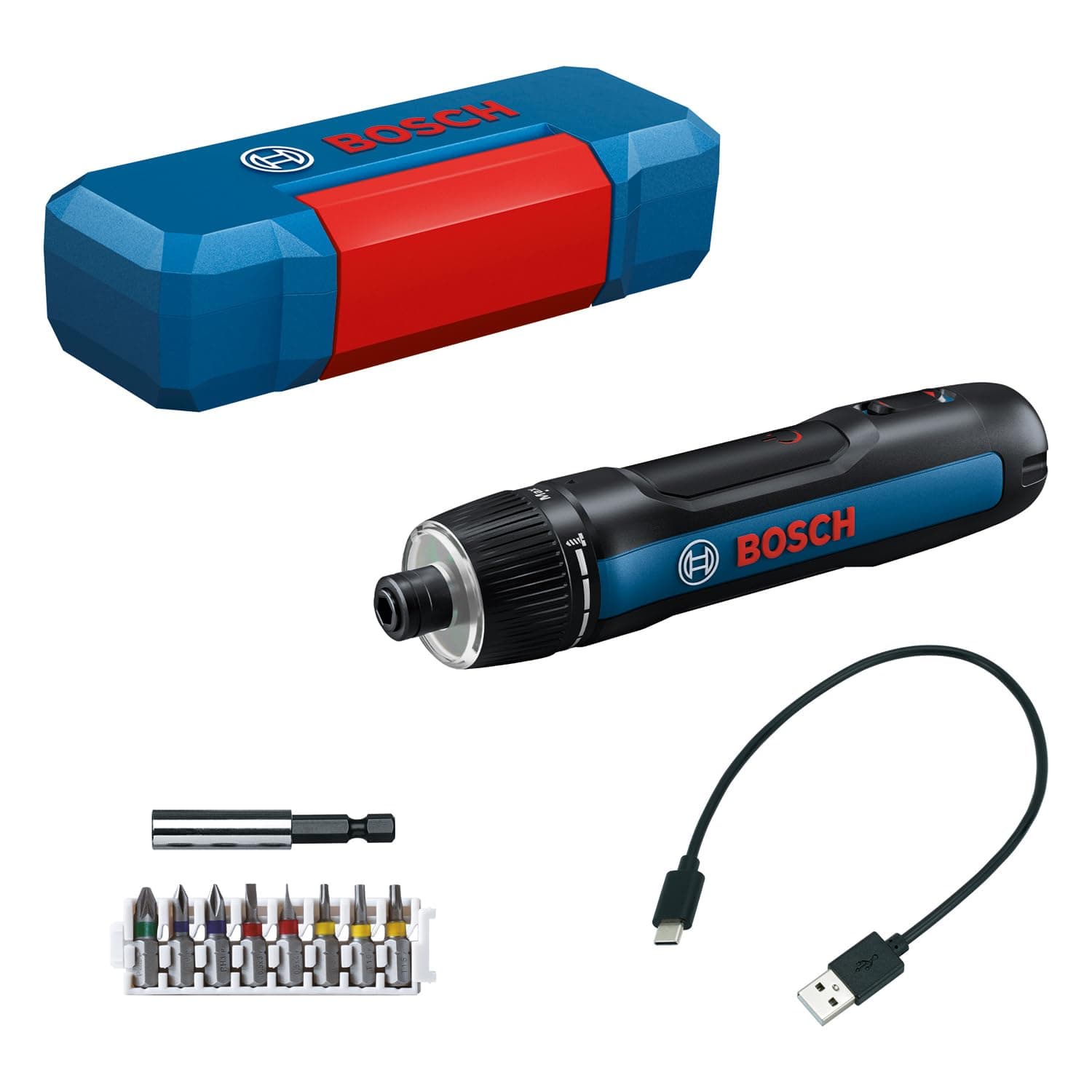 Bosch Professional Screwdriver Bosch GO 3 (incl. 8pcs bit Set, bit Holder, USB-C Cable, Mini Case)