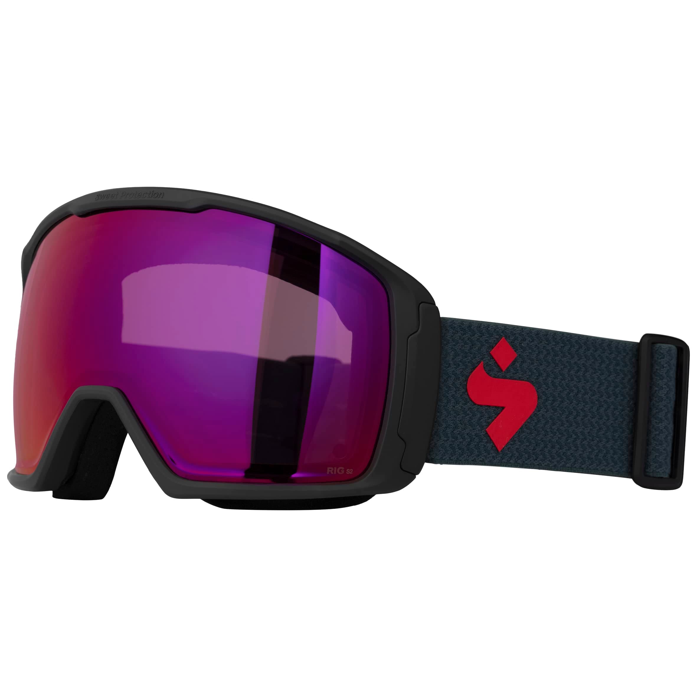 Sweet Protection Clockwork MAX RIG Reflect Snow Goggles - Ski and Snowboard UV Protection, Anti-Fog, and GORE Protective Vent, RIG Bixbite/Shadow Blue/Shadow Trace