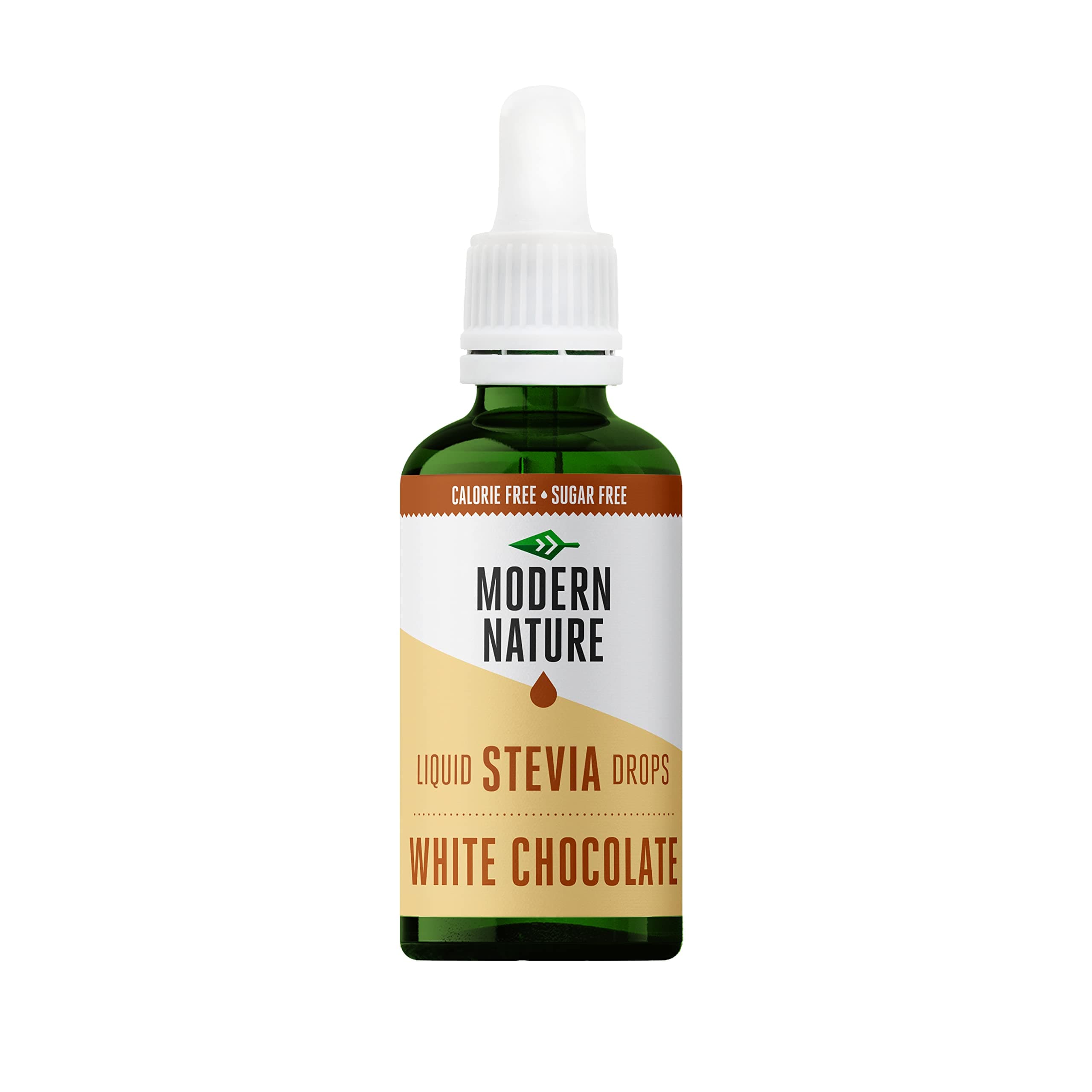 Modern Nature White Chocolate Flavour Drops | Sugar Free Coffee Syrup, Liquid Stevia Sweetener, Zero Calorie, Natural Sweetner Flavor Drops | Perfect for Coffee, Protein Shakes & Drinks – 50ml
