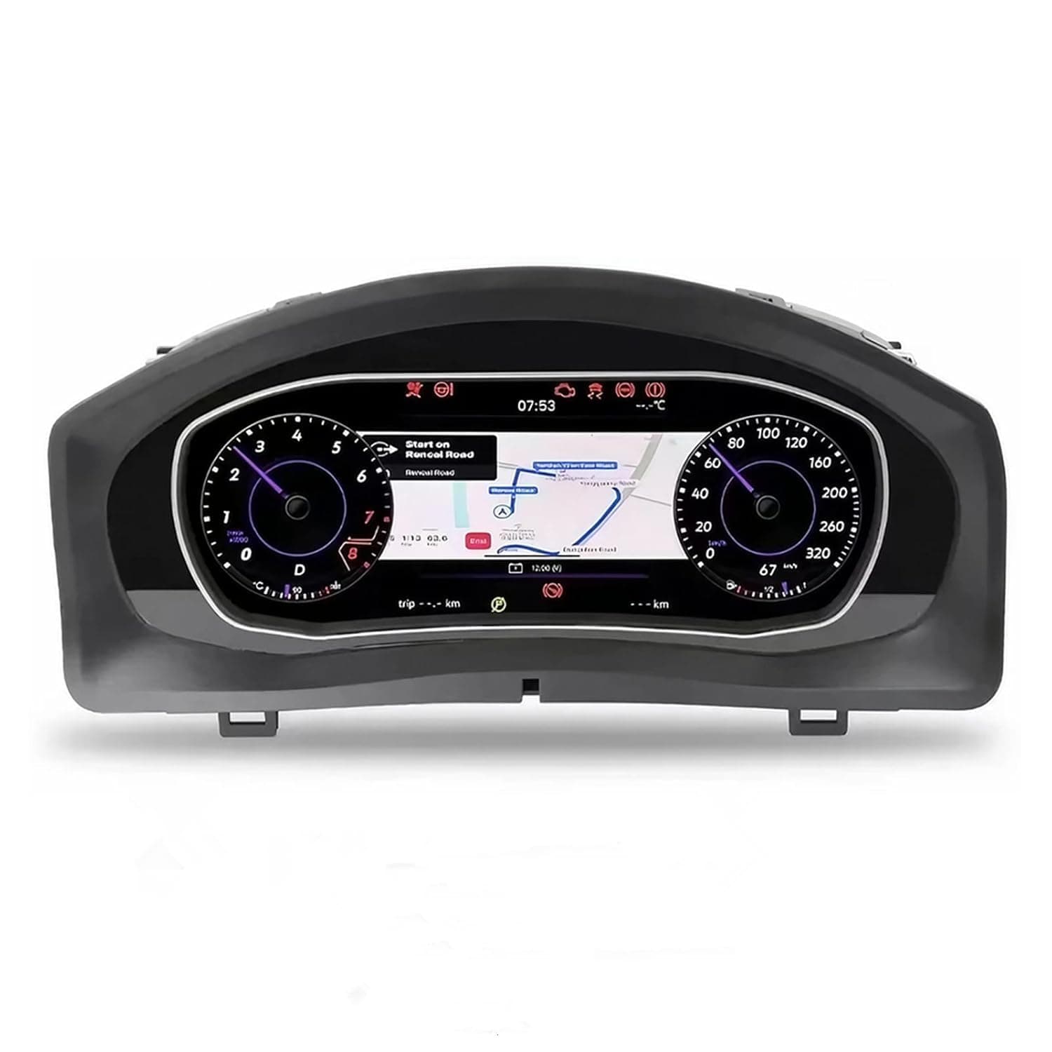 Digital Dash, Automotive Replacement Instrument Panel Gauges, Speedometer Instrument Cluster Replacement for VW Tiguan 09-17ys, Digital Cluster Instrument Speedometer - 12.3 inch