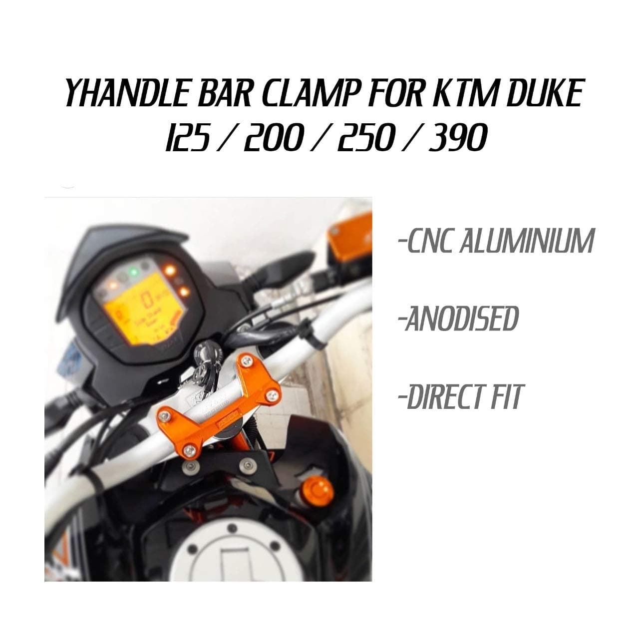 Axwell Technologies KTM Duke 125/200/390 Handle Bar Clap (Orange)