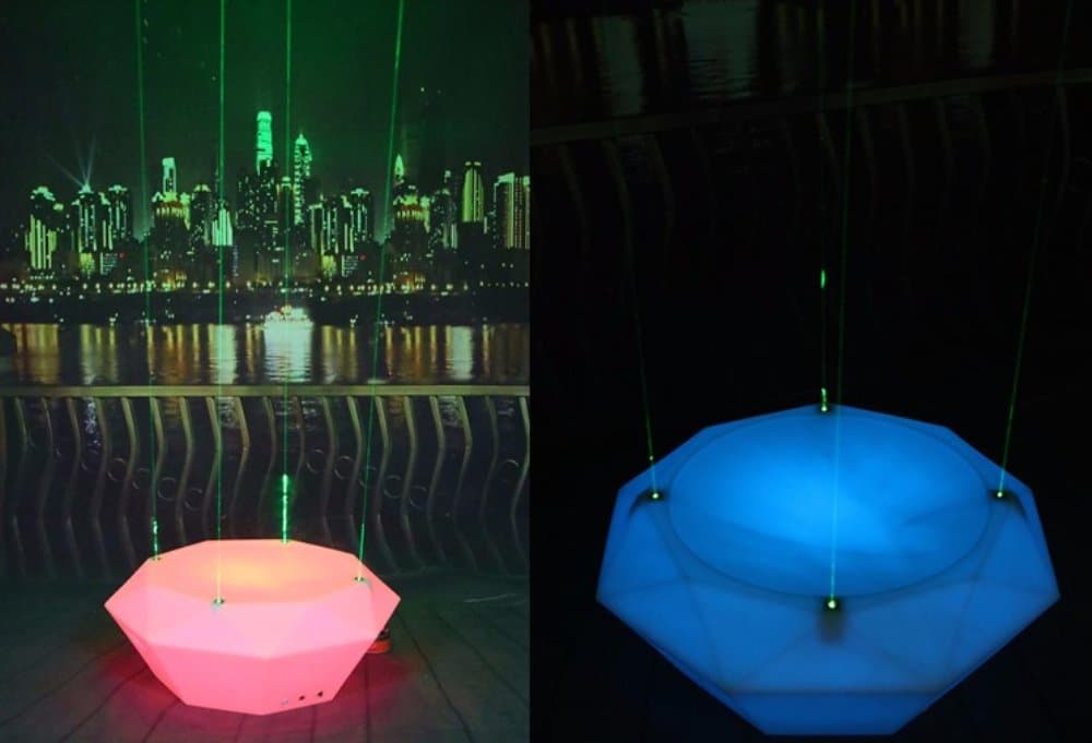 portable PE plastic Battery rechargable Remote Control led laser Dance Floor stage Bar KTV Laser Point Stage Nightclub Rotating Point Diving Platform Disco Bar Move Luminescence