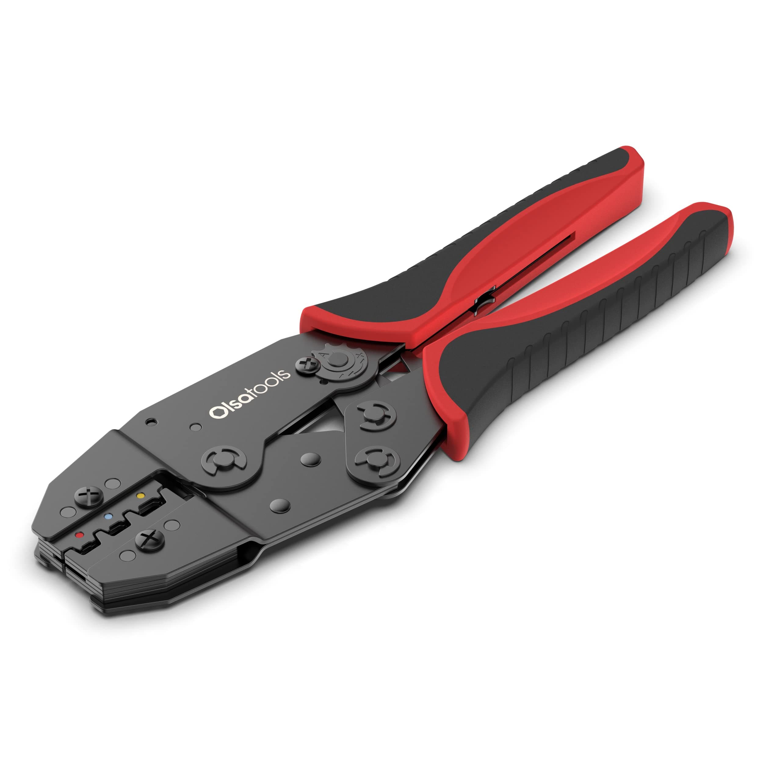Olsa Tools Ratcheting Wire Crimper - Crimp Tool for Insulated Electrical Terminals Including Butt & Spade Types - Precision Wire Terminal Crimping Tool - Durable Professional Crimper - Part 1498