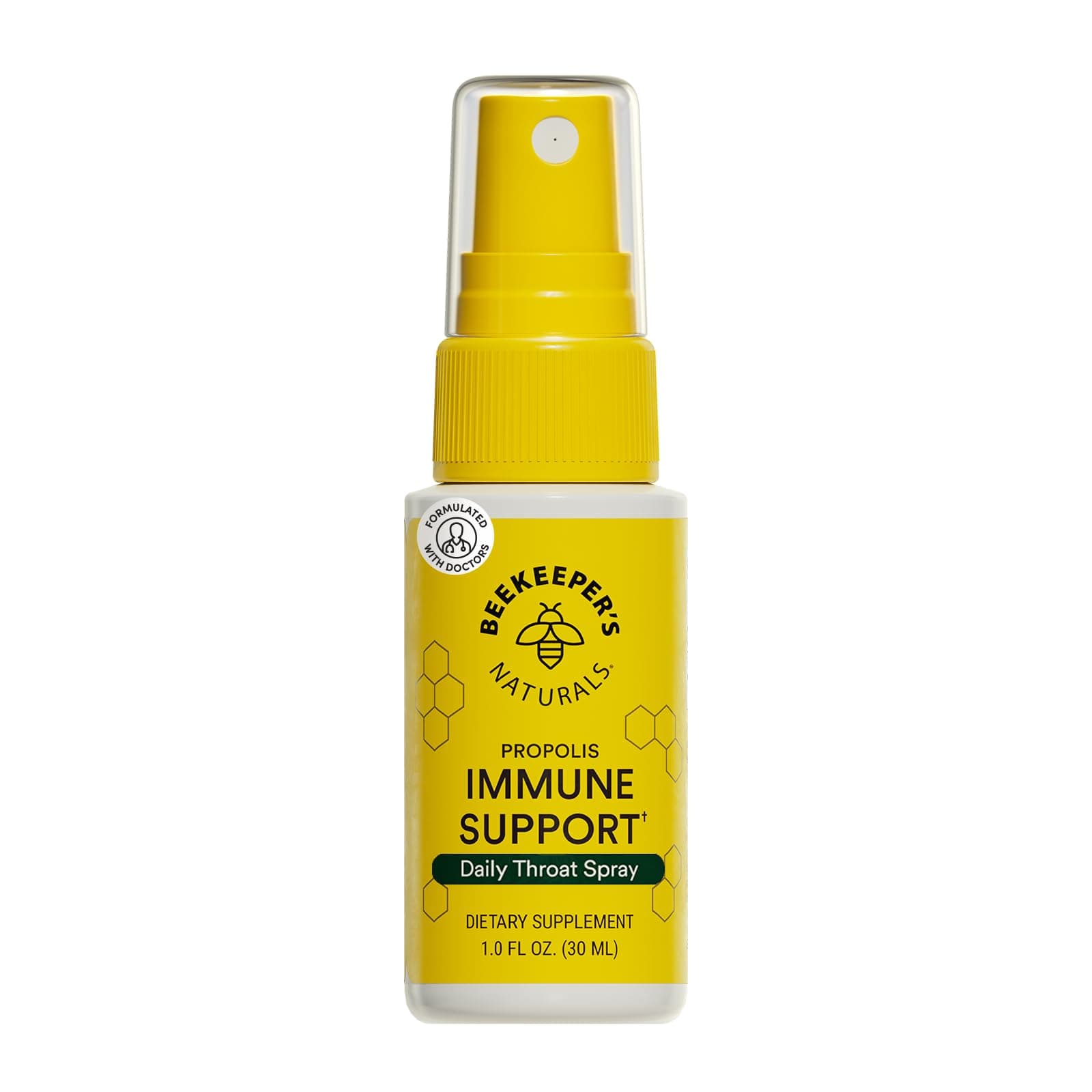 Beekeeper's Naturals Spray 95% Bee Propolis Extract-Natural Immune Support & Sore Throat Relief Antioxidants, Keto, Paleo, Gluten-Free, 1.0 Fl Oz (Pack of 1), Yellow