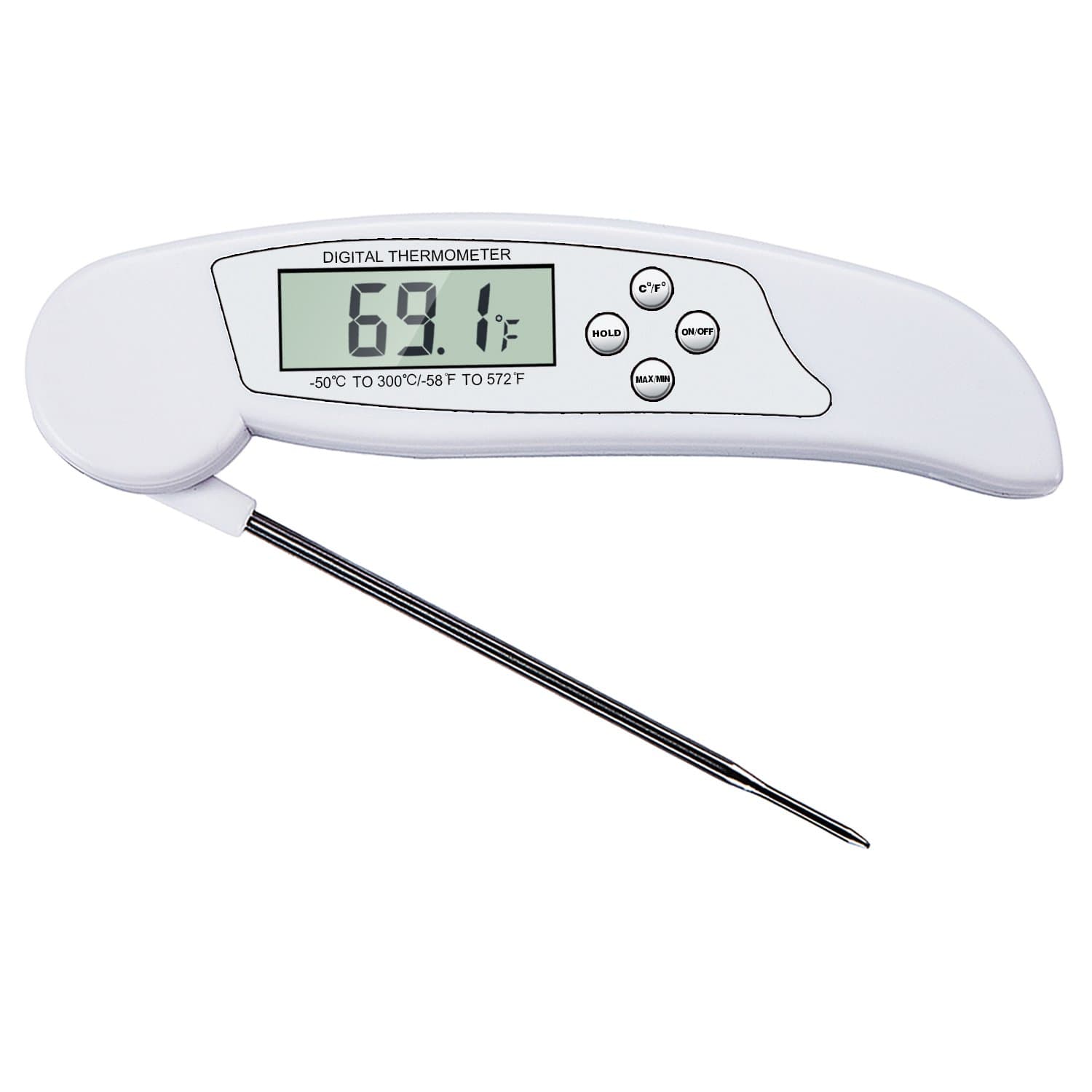 Food Thermometer - Digital Kitchen Thermometer Instantly Read Meat Thermometer with Long Probe - Easy to Use and Protect - Perfect for Food, Meat,Candy, Milk,Grill, BBQ,Smokers