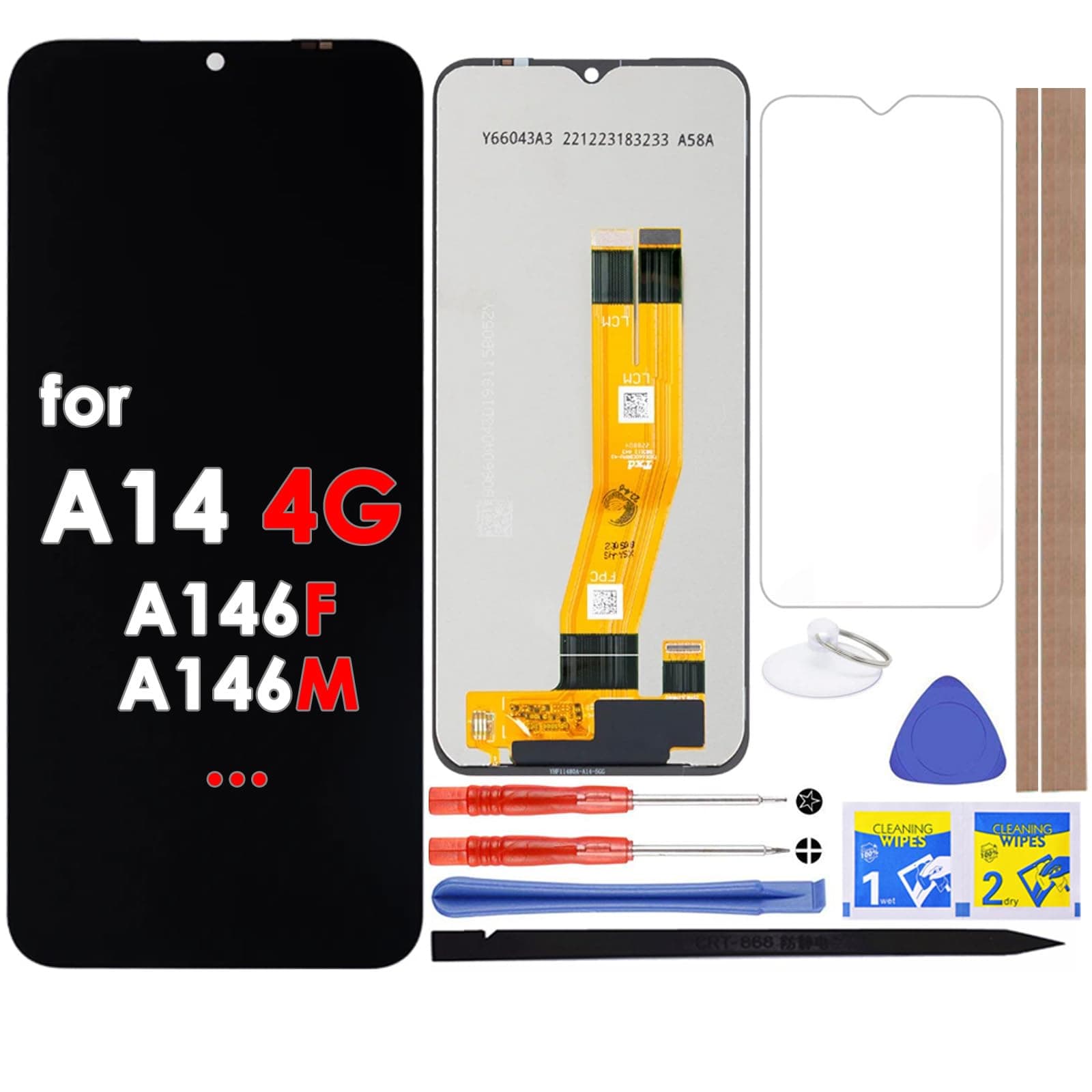 LCD Screen Replacement Touch Digitizer Display Assembly for Samsung Galaxy A14 4G A145 A145F A145M A145P A145R 6.6""