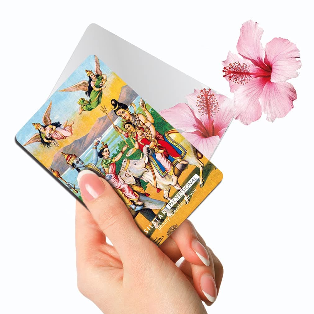 SILSTAR PROFESSIONAL Compact Card Mirror, Unbreakable Acrylic Makeup Mirror, Vanity Mirror Small for Wallet Case, Travel Purse, Handheld Compact Pocket Mirror_Raja Ravi Varma_Hari Har Bhet 142