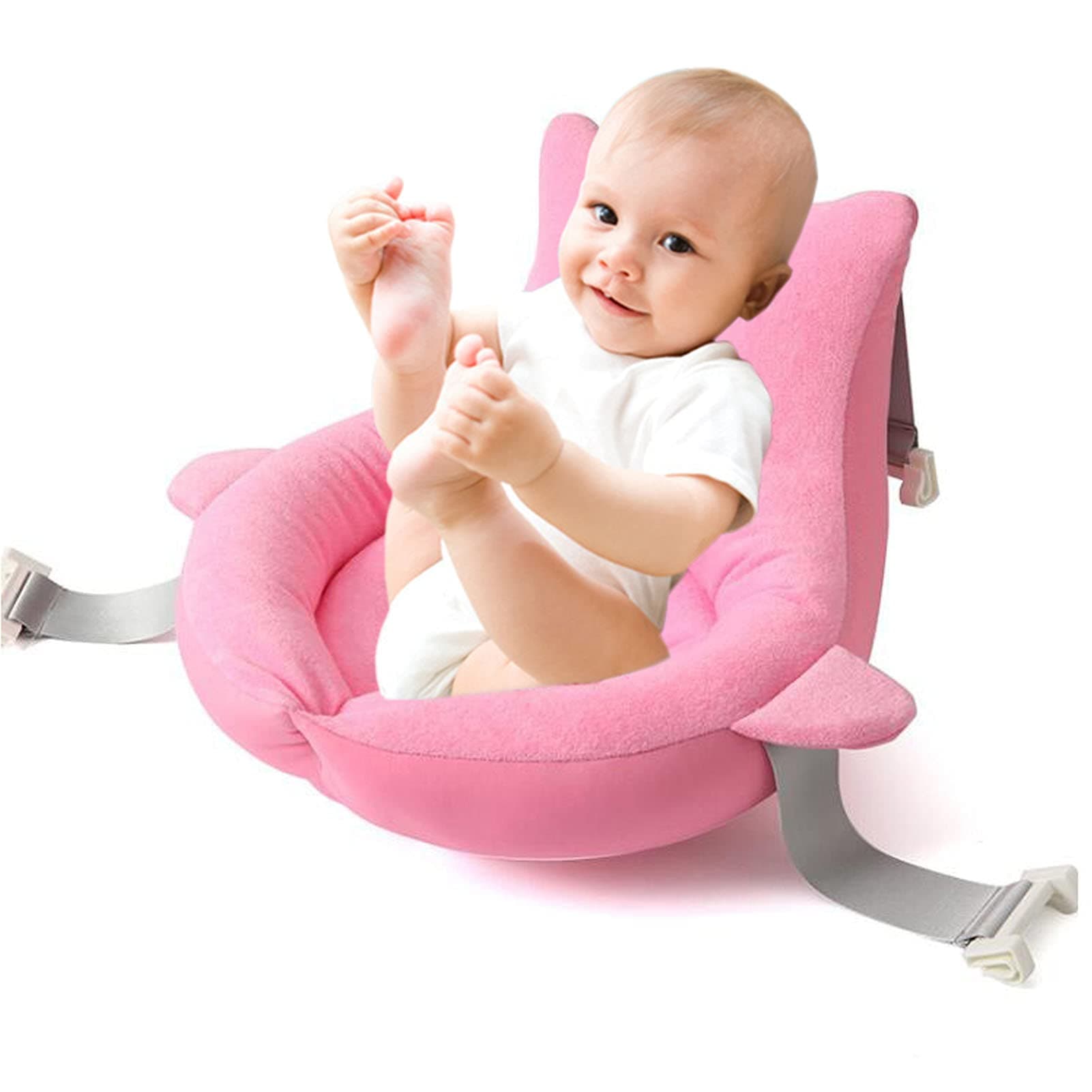 U HOOMEBaby Bath Pad,Adjustable Infant Bath Support Pillow Mat for Newborn Toddler,Baby Bath Pillow for Bathtub (PINK)
