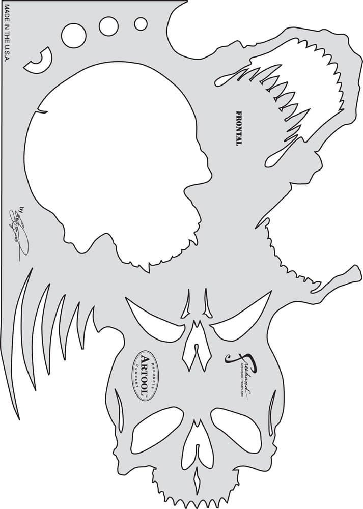 ArtoolFreehand Airbrush Templates, Skull Master Frontal