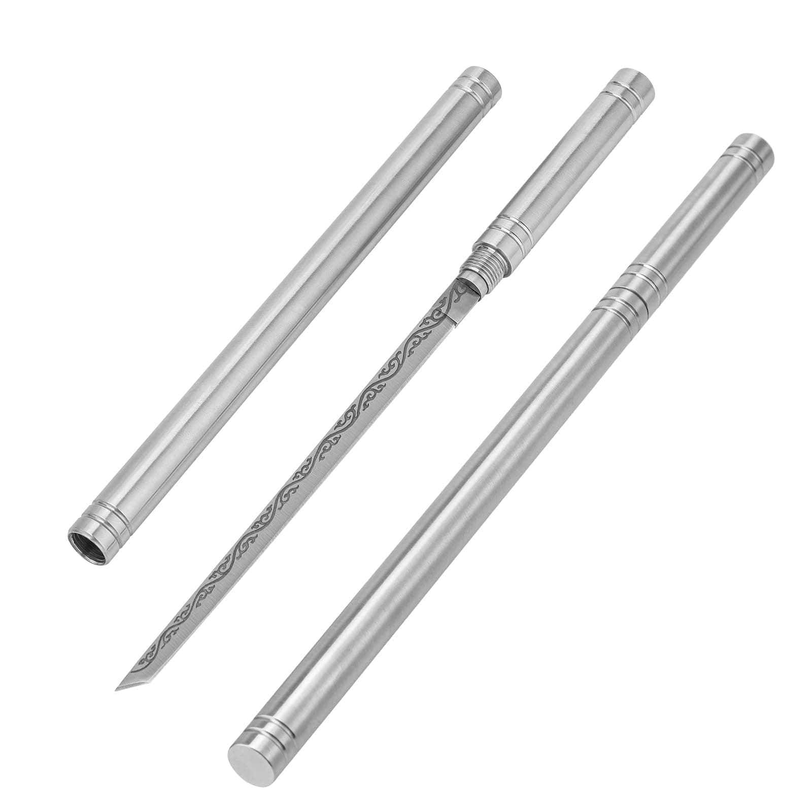 Treszen Stainless Steel Blade, All Steel Solid Handle for Home Use, Outdoor Camping, Fishing Pocket Knife, Survival Tactical Knife, 9.5 Inch - Silver