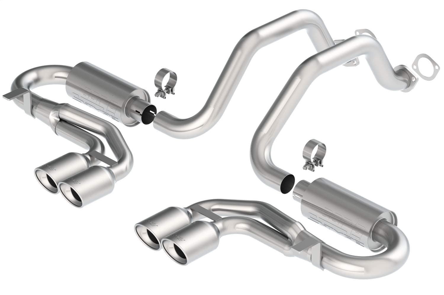 140039 Cat-Back Perf. Exhaust Sys. for '97-'04 Chevrolet Corvette (C5) & Z06 (C5) V8 T-304 Stainless Steel S-Type Classic Dual Center Rear Exit Dual 4.25"x3.5" Oval Polished T-304 Tips Each Side