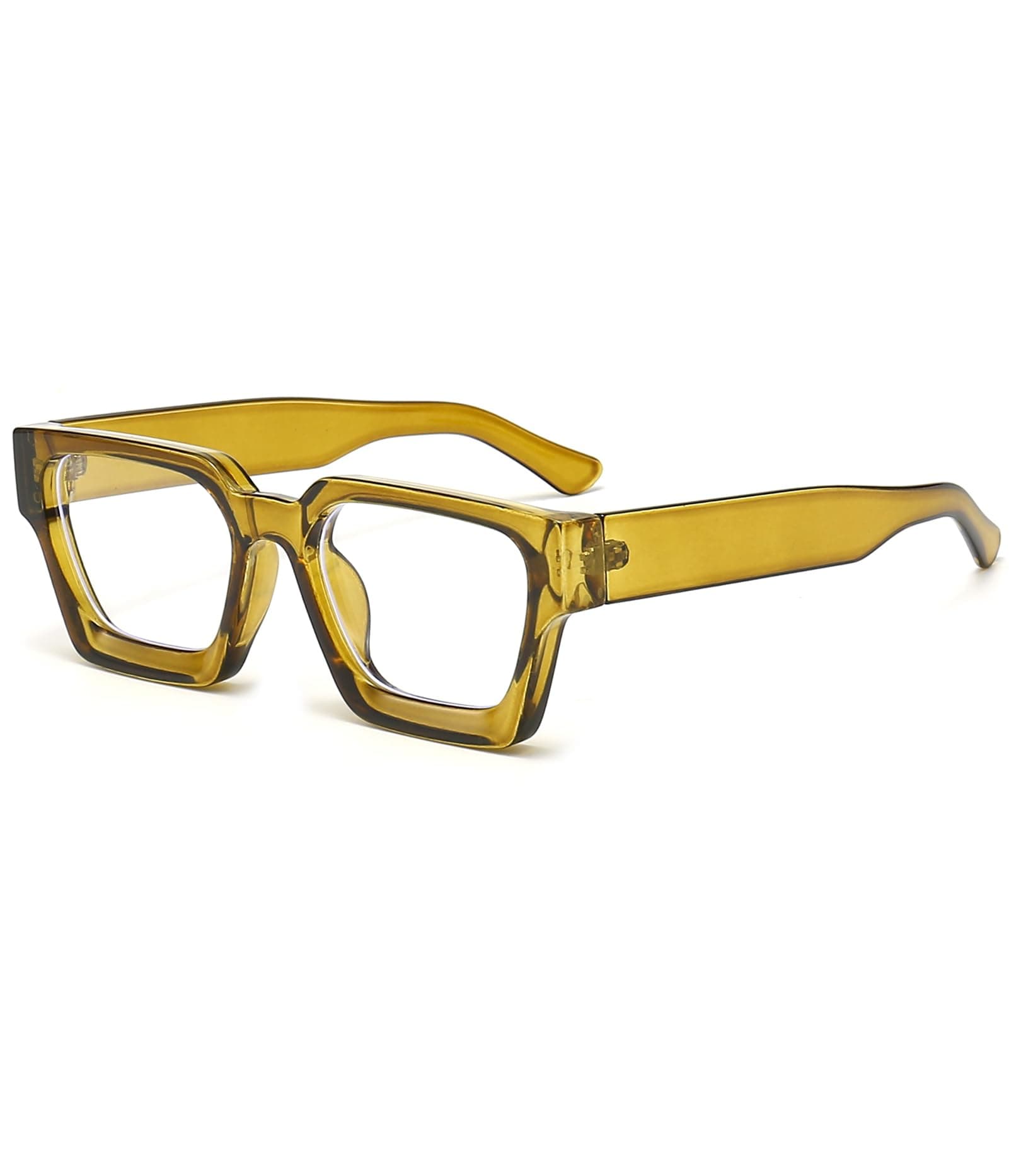 EYLRIM Thick Square Frame Blue Light Glasses for Women Men Non Prescription Computer Eyeglasses