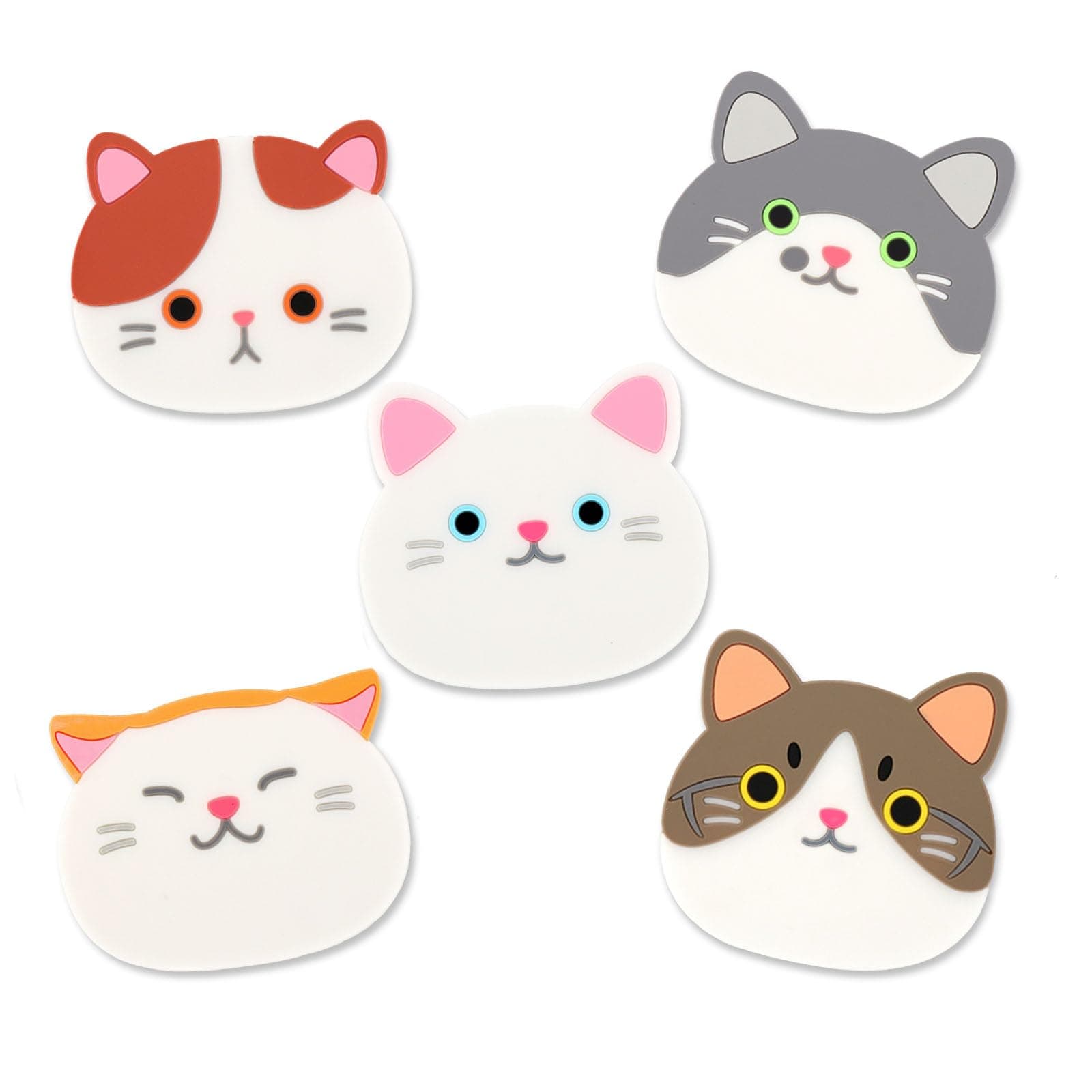 bignosedeer cat cup silicone coaster mug - rubber mat for wine, glass, tea- best housewarming beverage, drink, beer- home house kitchen decor - wedding registry gift idea (white), La110-Cat Cup Mat