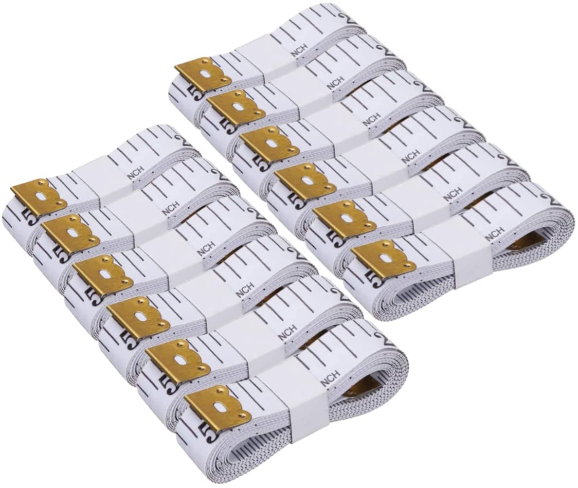12 PCS Soft Tape Measures Double-Scale 60-Inch/150cm Soft Tape Measure Ruler Bulk for Sewing Tailor Cloth,Medical Measurement,Body Measurements (Black-White)