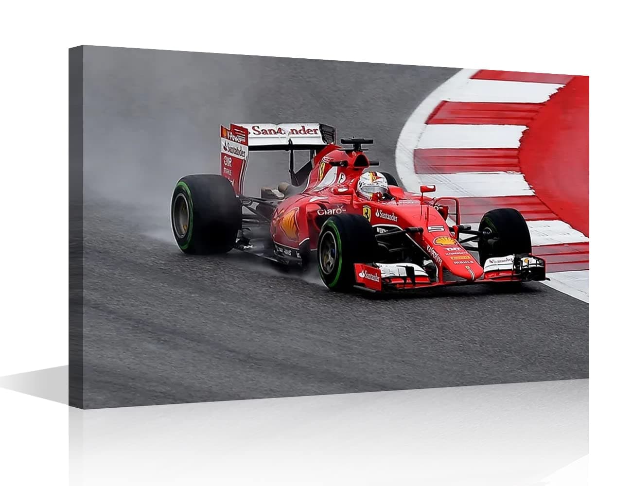 TISHIRON Canvas Wall Art Car Poster Wall Art Red Sports Car Abstract Painting Home Decor Multiple Sizes Artwork Canvas Wall Decor for Living Room Bedroom Posters Framed Ready to Hang 18x12 in