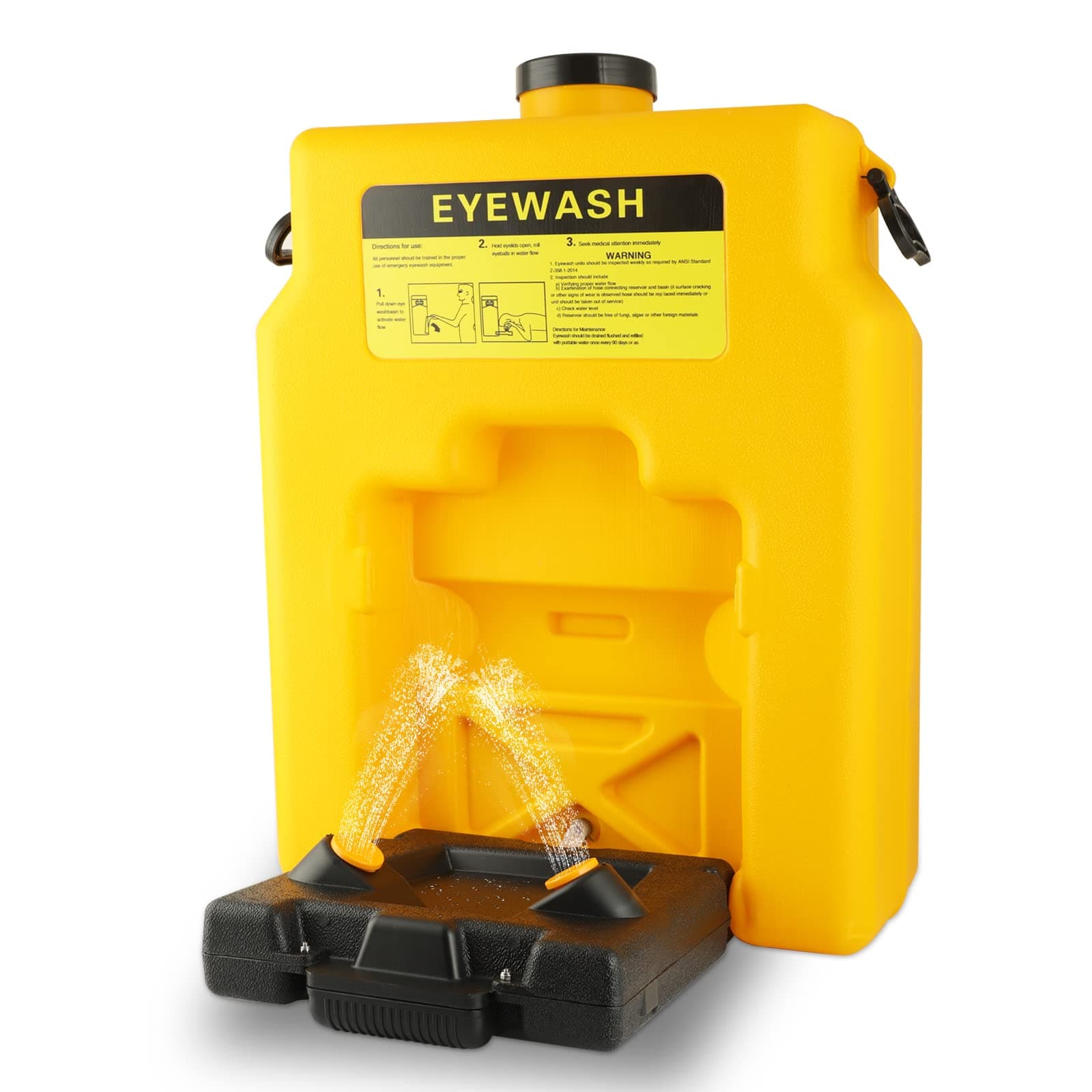Portable Eyewash-Station Emergency OSHA-Approved Yeipower - Wall Mounted Eye Wash First Aid 14 Gallon Eye Irrigation Equipment