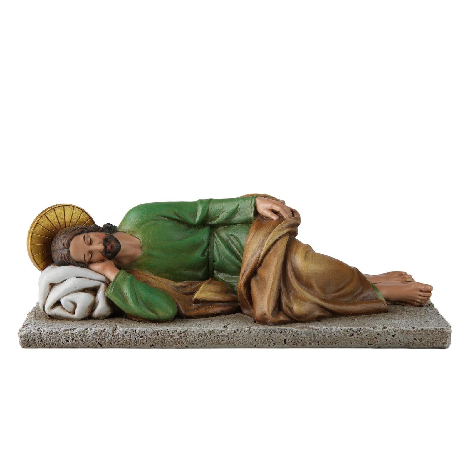 Renaissance Sleeping St. Joseph Statue,Home Décor Sleeping Joseph Figurine,Catholic Statue Patrons for Church,Devout Gift,Prayerful Inspiration,9 inches L San José Estatua(Full Color)