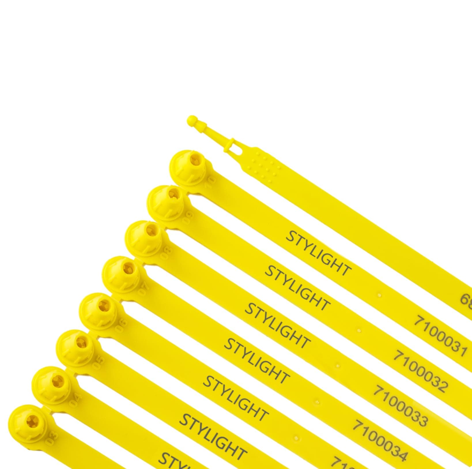 100 Plastic Trailer Seals, Numbered Sequentially, Shipping Seals (100, Yellow)