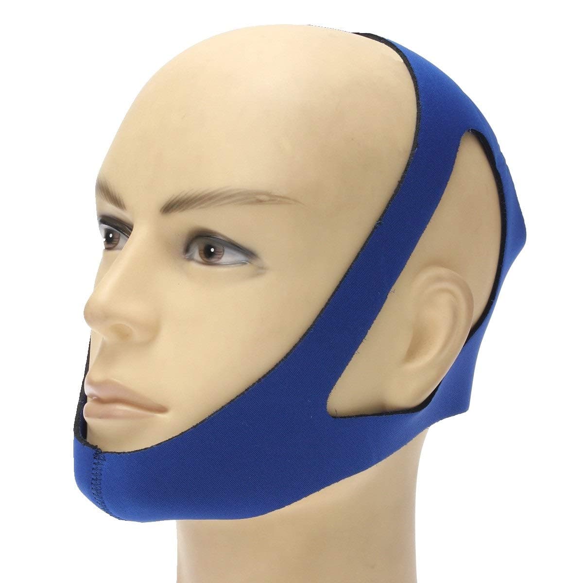 Stop Snoring CPAP Chin Strap Anti Snoring Solution Snore Stopper Jaw Supporter Device (Black, Adjustable)