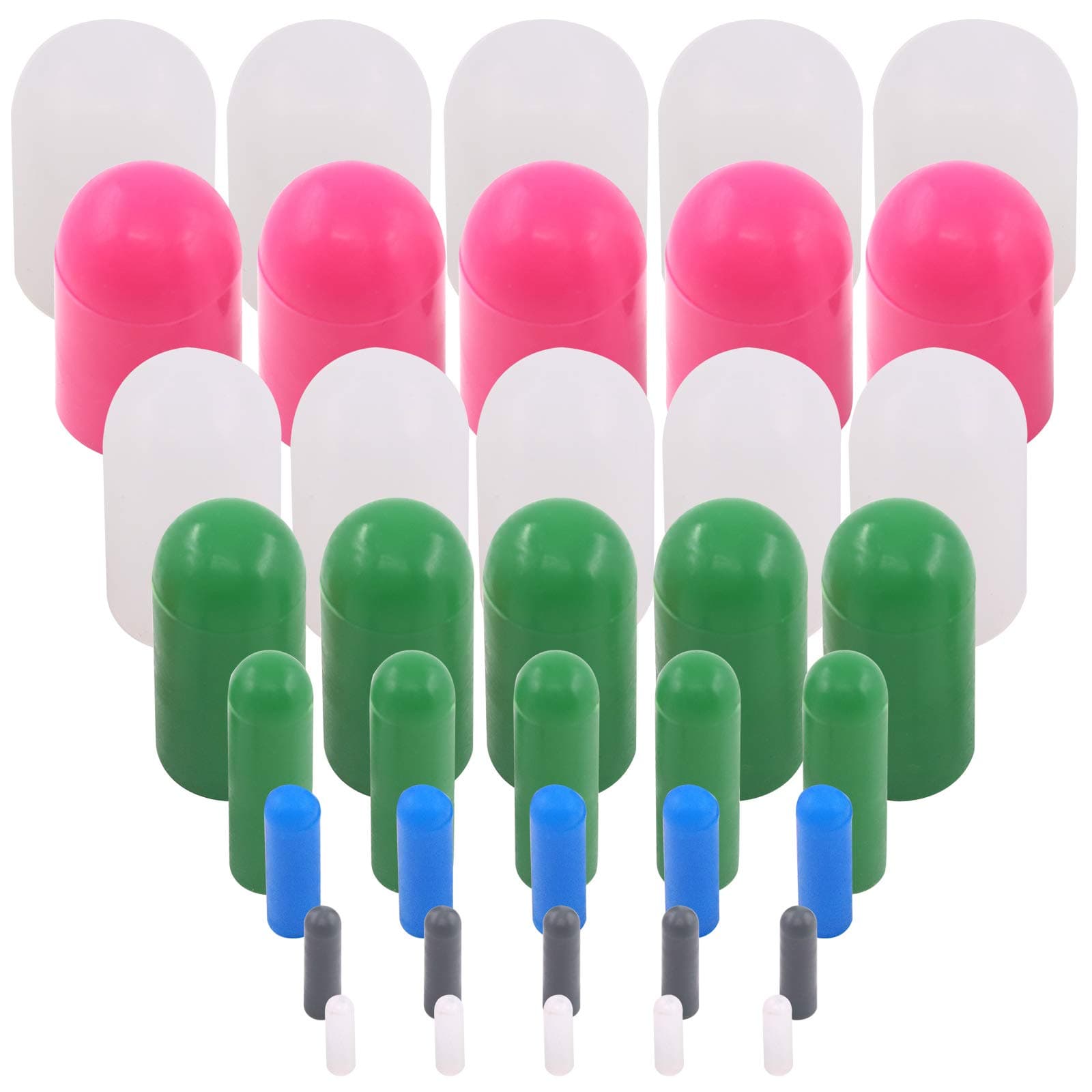 40Pcs Flexible Silicone Rubber Protective End Caps Assortment Kit Withstand High Temperatures for Powder Coating Painting Anodizing Spraying Surface Protection