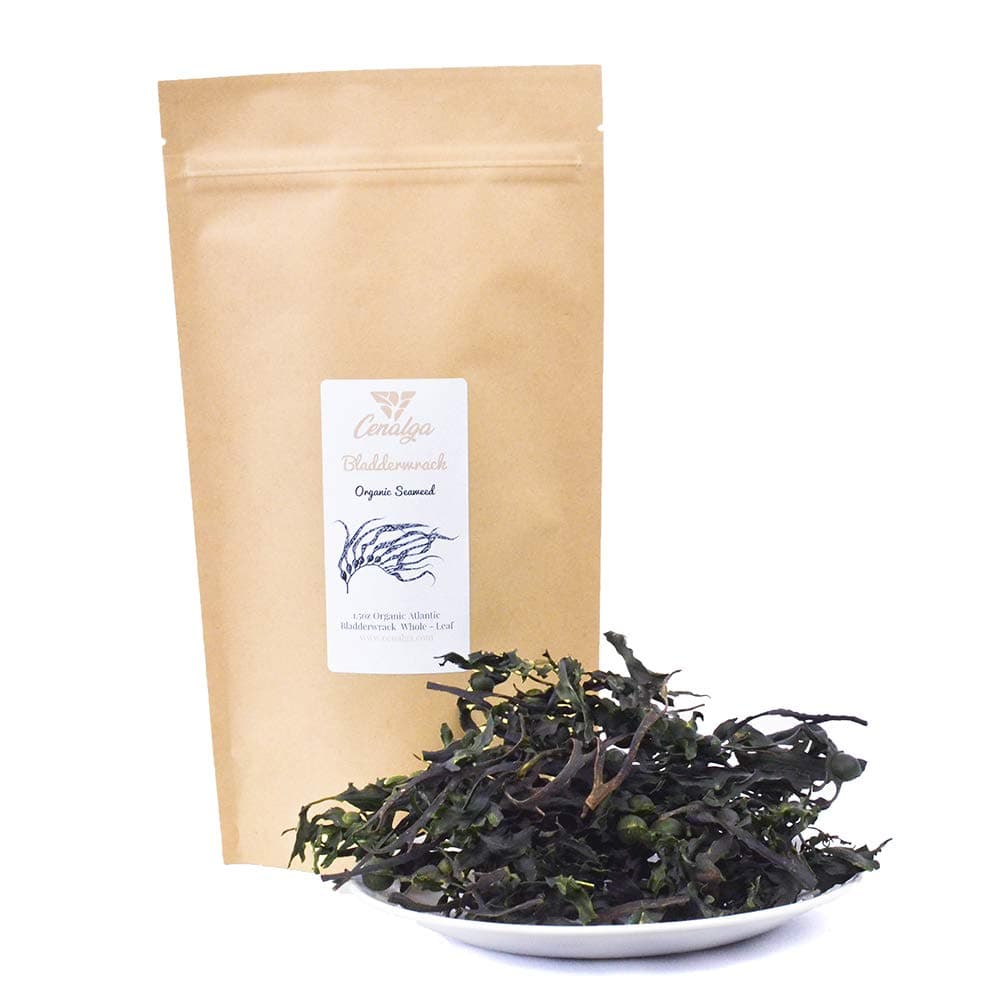 CENALGA Irish Organic Certified (IOFGA) Bladderwrack Whole Leaf - We avoid Plastic Pouch - Sustainably hand harvested from wildcrafted seaweed - non-artificial sun-dried (1)