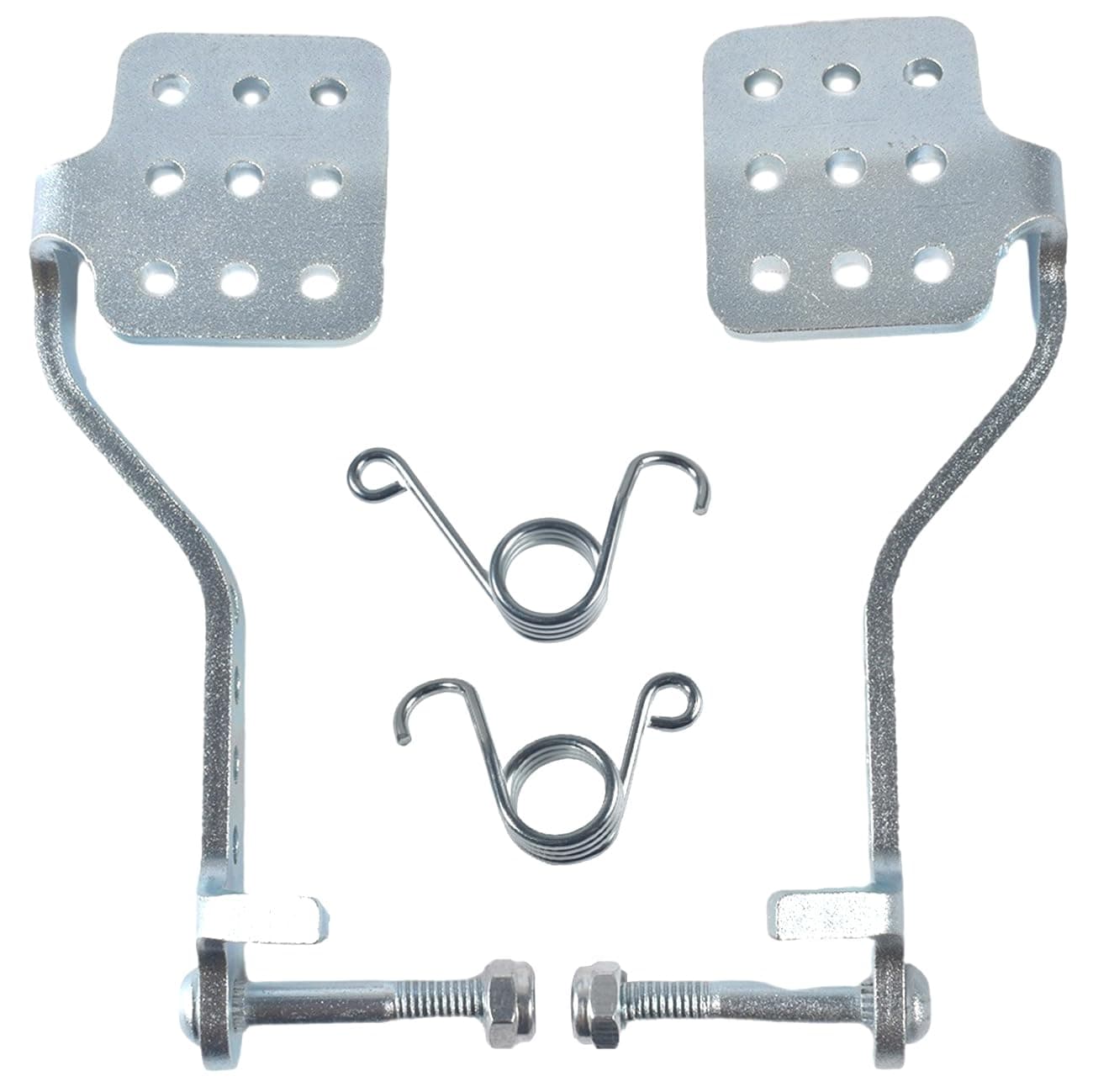 Brake Throttle Pedals with Return Springs Kit for 196cc 6.5hp Road Rocket Azusa Fun Kart Radio Flyer Carter Go Kart Vintage Go Cart Racing Drift Trike Heavy Duty Parts Silver