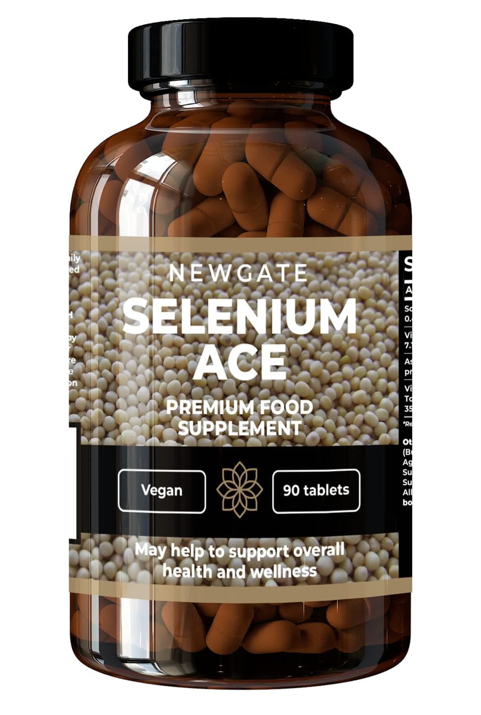 Selenium ACE 90 Vegan Tablets - Premium Nutritional Supplement - With Vitamin A, C and E - Immunity Support & Thyroid Health - Halal - Made in the UK - GMP Certified
