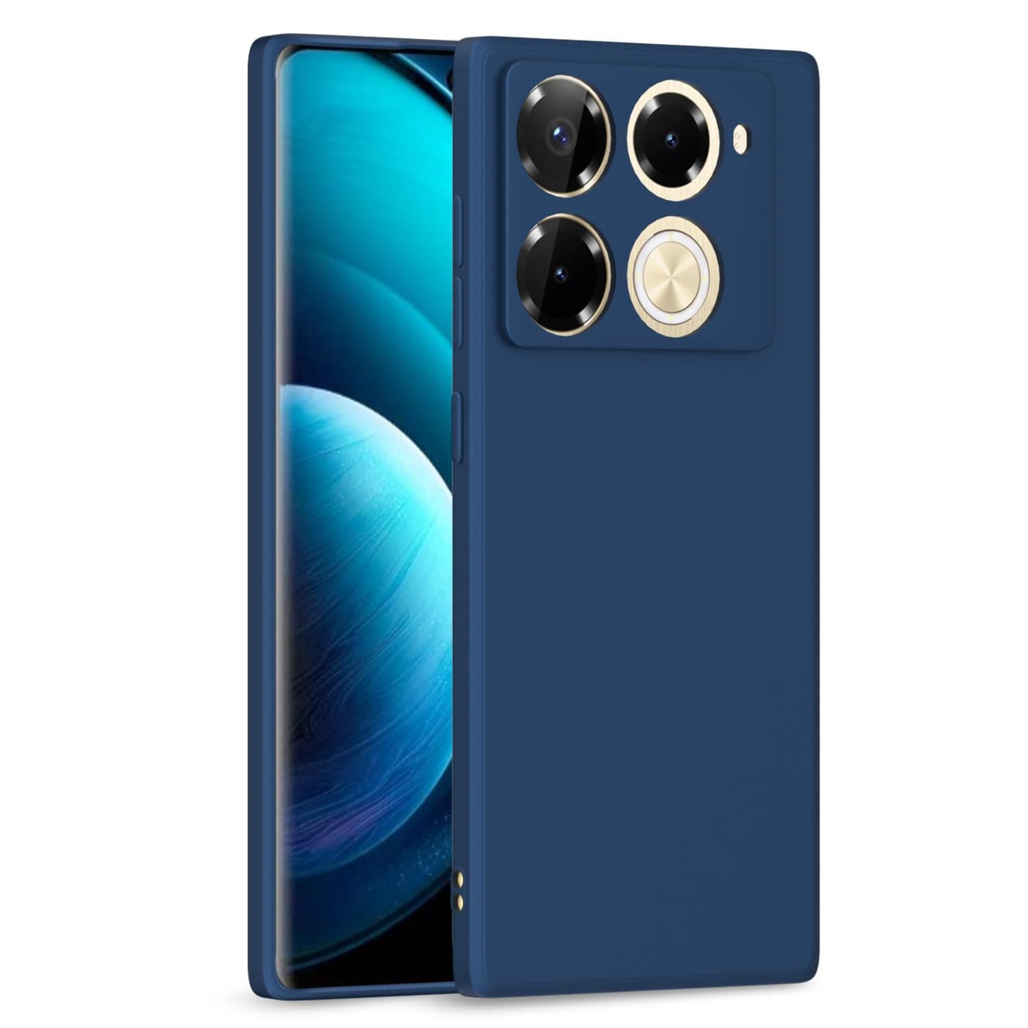 Emodil Case For Infinix Note 40 Pro / Plus Cover Blue Slim Fit Soft Back Tpu Flexible Silicone Matte ® (Blue)