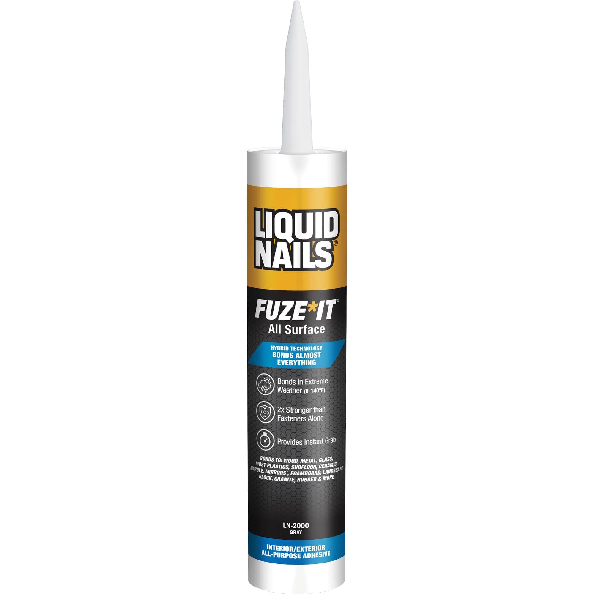 56198673380 LN-2000 FuzeIt All Surface Construction Adhesive (9-Ounce) , Gray
