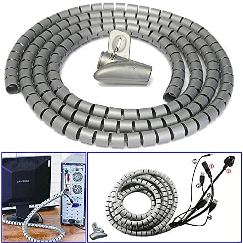 Cable Tidy Wrap Kit Spiral for Home Office PC TV 2M