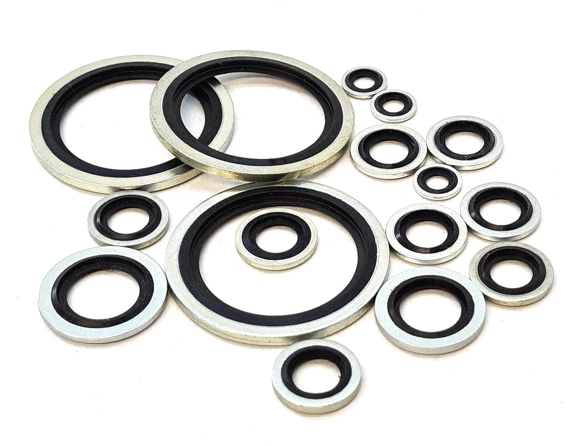 METRIC Bonded Dowty Washers - Bonded Seals with Nitrile Rubber - Size M5 to M26 in 10, 25 or 50 packs (50, DW-M8)