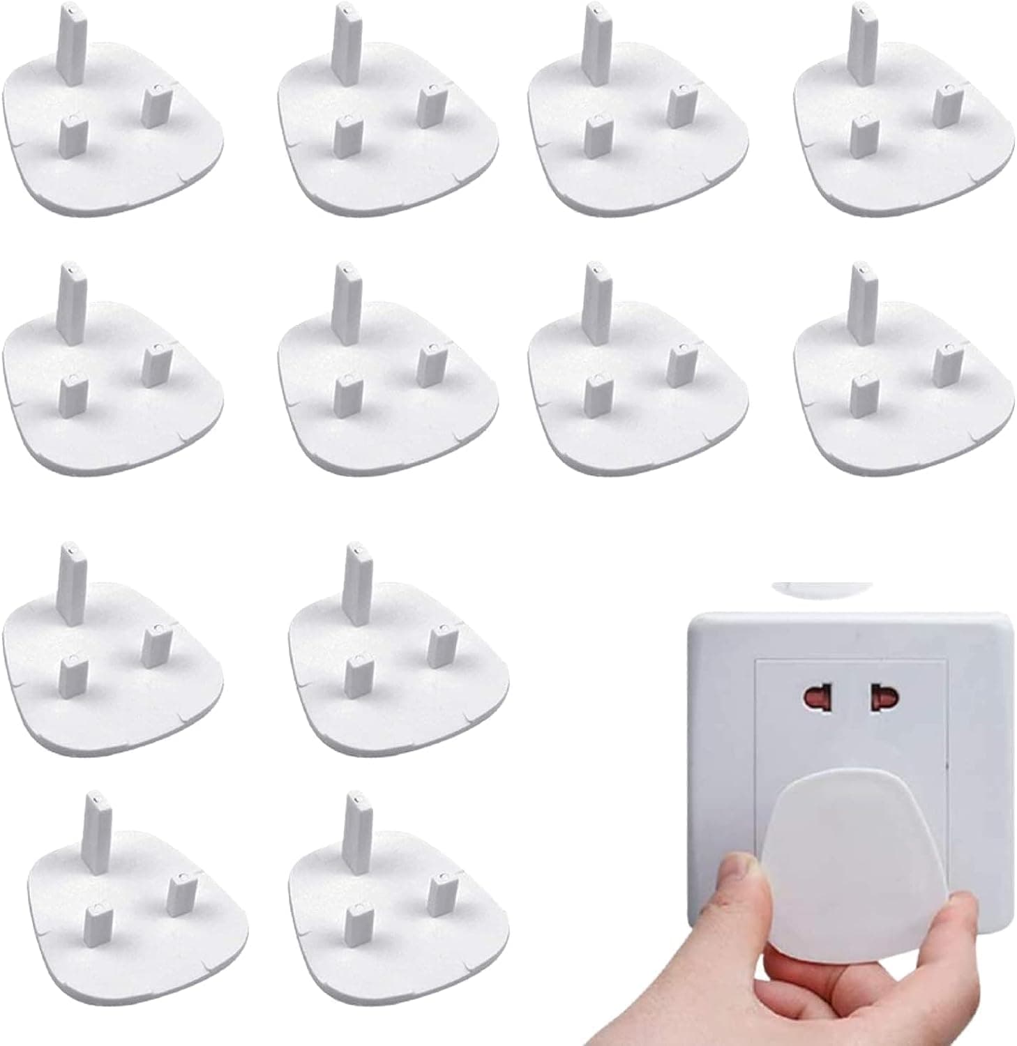 SKY-TOUCH Baby Proofing Plug Covers,Plug Socket Covers,Outlet Covers Safety Covers,Electrical Protectors for your Child and Babies at Home,Easy to Use & Secure,pack of 12pcs