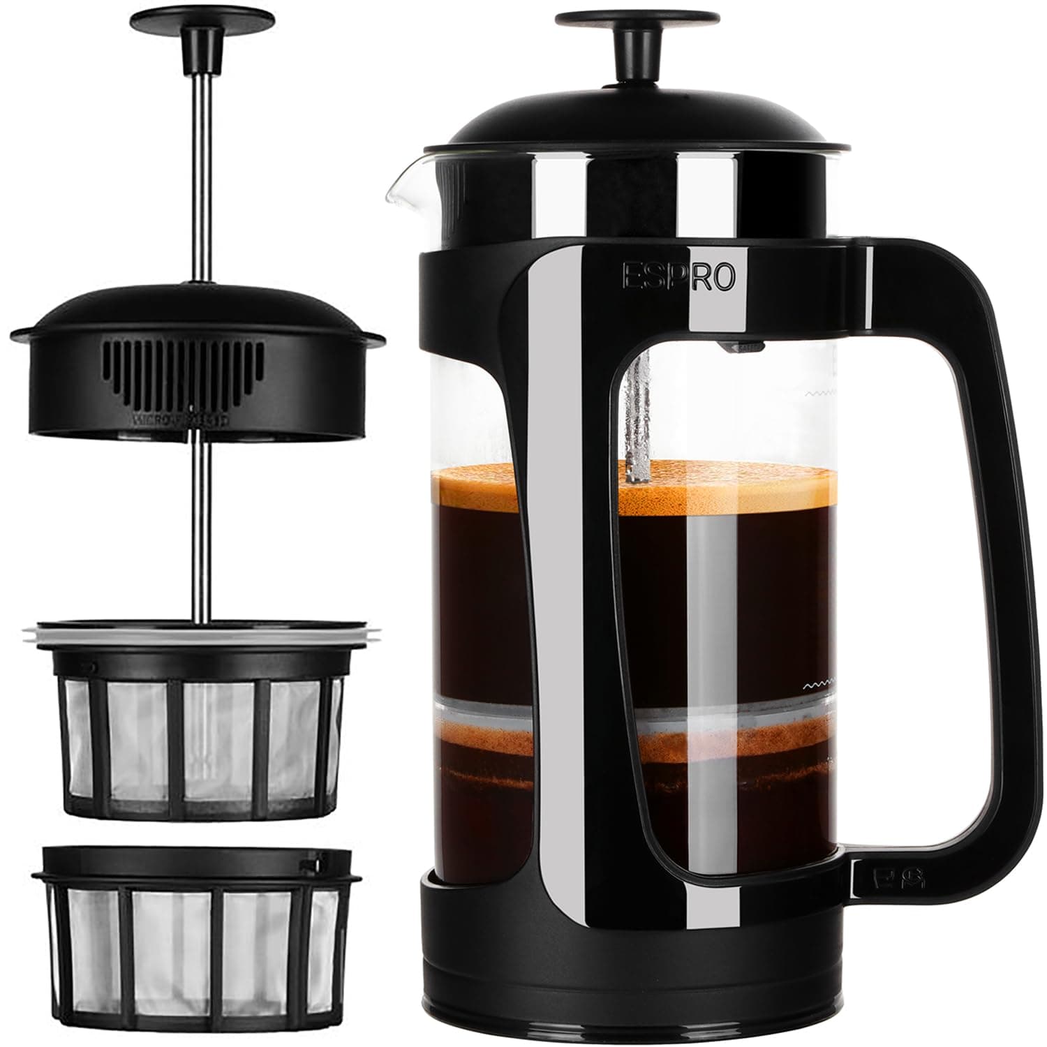 P3 Plastic & Glass Coffee Maker - Large, 950ml