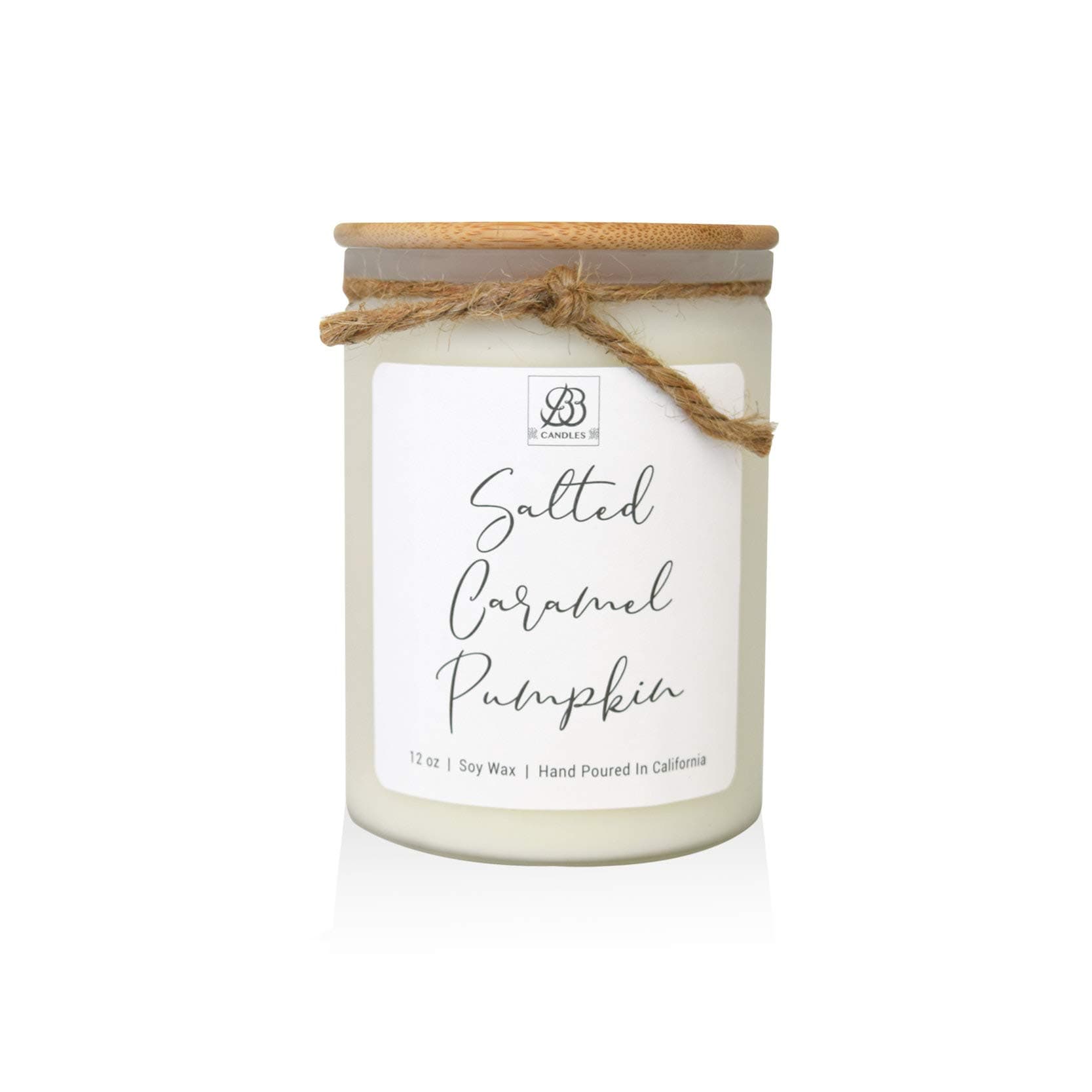 BB Candles Fall Collection Natural Soy Hand Poured Candle, Fall Salted Caramel Pumpkin Scent, Fragrant Fall Candle with Strong Scents, Artisan Candle, 12oz, 90+ Hours Burn Time