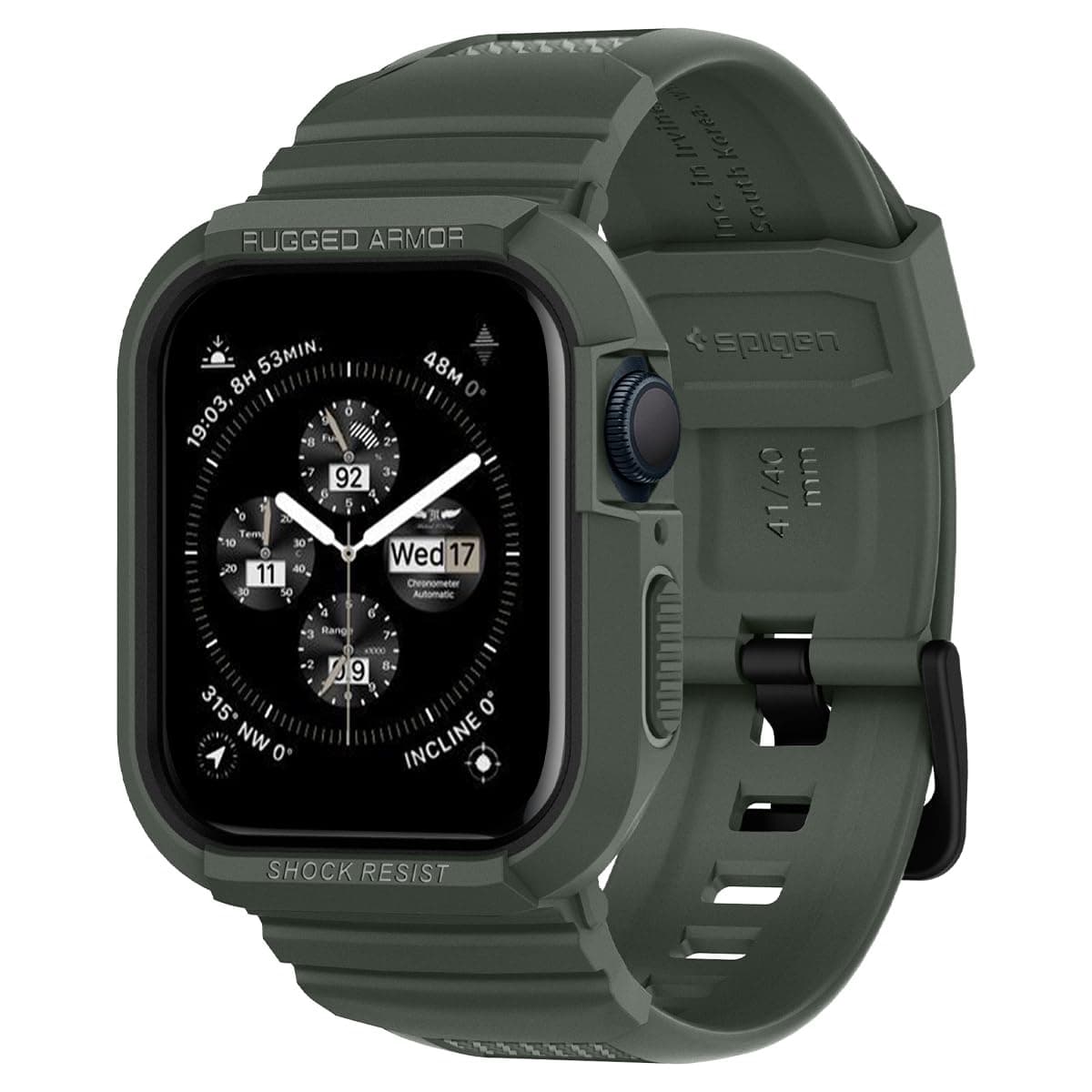 Spigen for Apple Watch Band with Case, Rugged Armor Pro Compatible with Ultra 3/2/1 49mm, Series 11/10 46/42mm, 9/8/7 45/41mm, SE3/SE2/SE/6/5/4 44/40mm Cover Strap