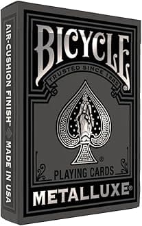 - Black and Silver Metalluxe Playing Cards โ Premium Foil Metalluxe Deckโ Classic Poker Size, Collectible Luxury Design, Great for Game Night, Gifting, and Stocking Stuffer