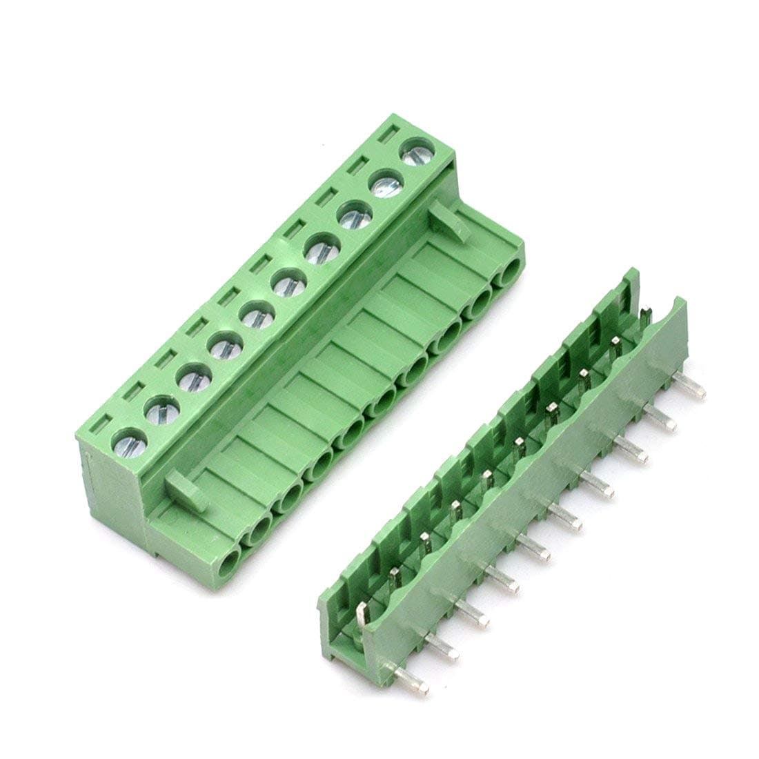 Oiyagai 5.08mm Pitch Right Angle 10Set 10pin PCB Pluggable Terminal Block Connectors