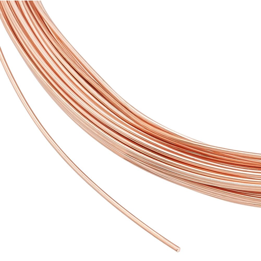 BENECREAT 49.2 Feet 20 Gauge(0.8mm) Solid Bare Copper Wire Round Copper Wire Jewelry Beading Wire for Ring Earrings Jewelry Making DIY Craft Supplier