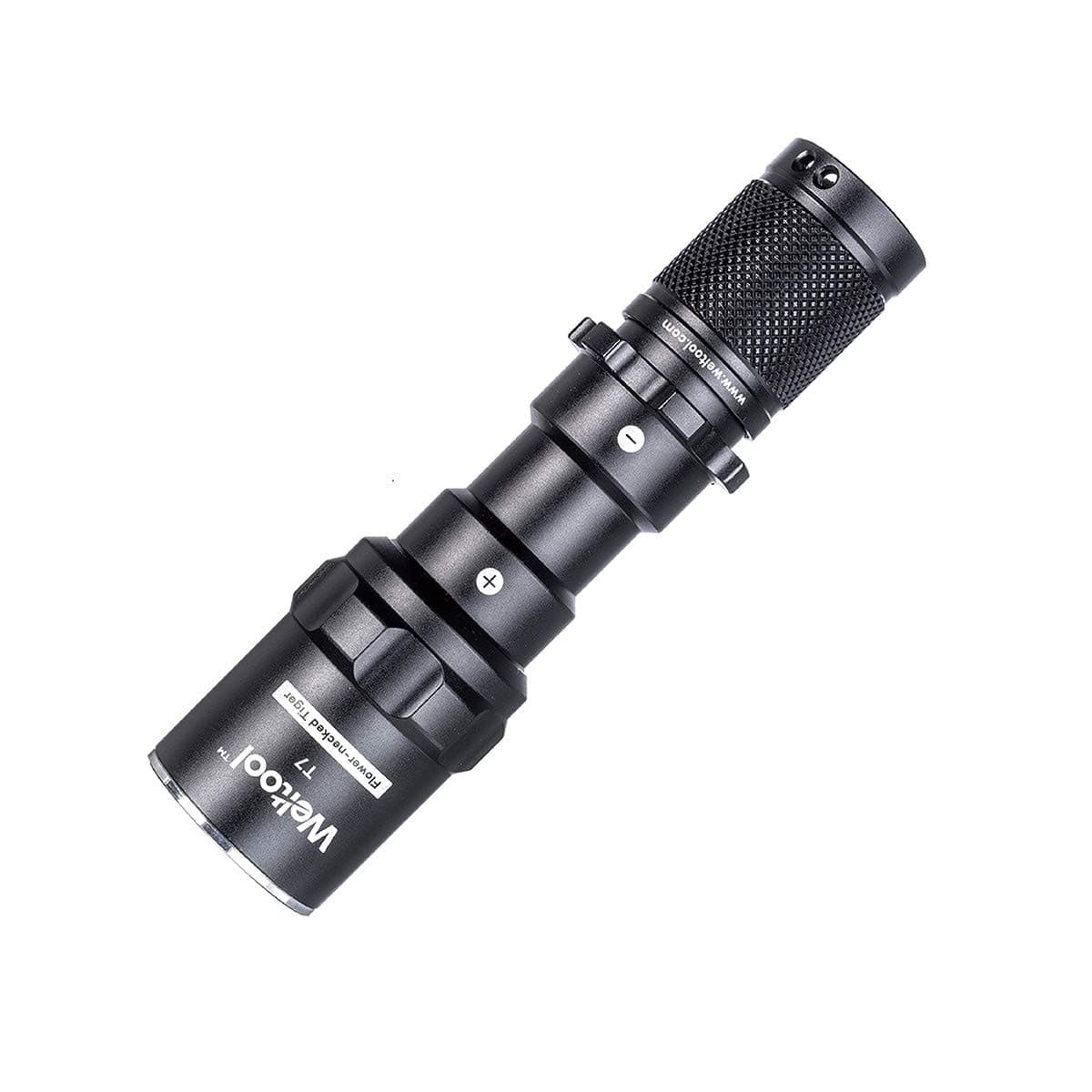 T7 Compact Tactical Torch, Long Throw Shockproof Waterproof Torch for Outdoor, Industrial Manufacturing, Transportation (Cool White Tint)