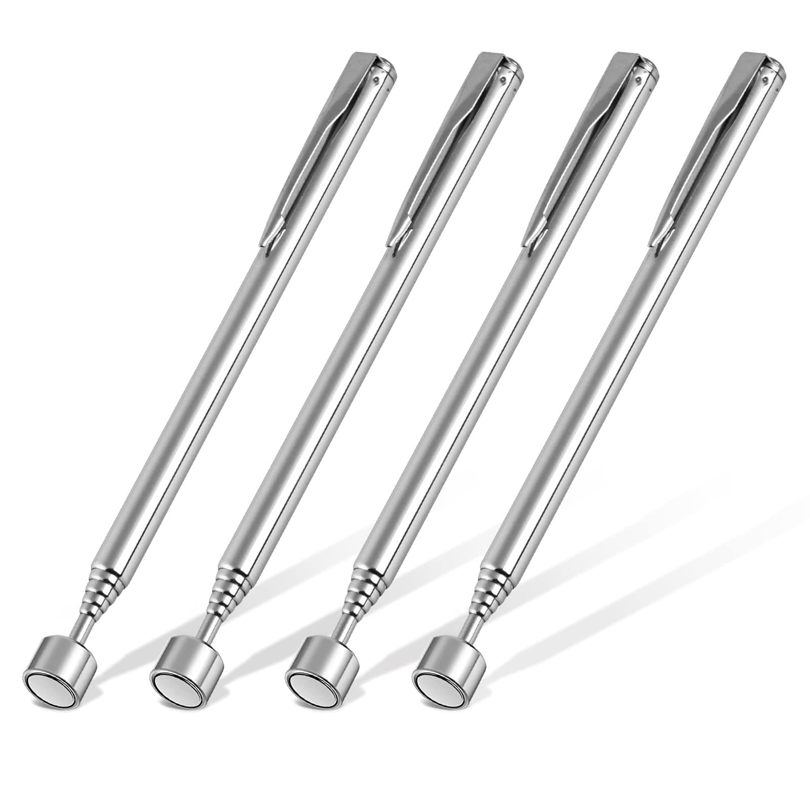 Excefore 5LBs Telescoping Magnetic Pickup Tool, with Pen Clip Design, Magnet Stick Rod Extendable 5.7" to 24.4" for Men, Birthday, Father's Day Gift (4Pcs)