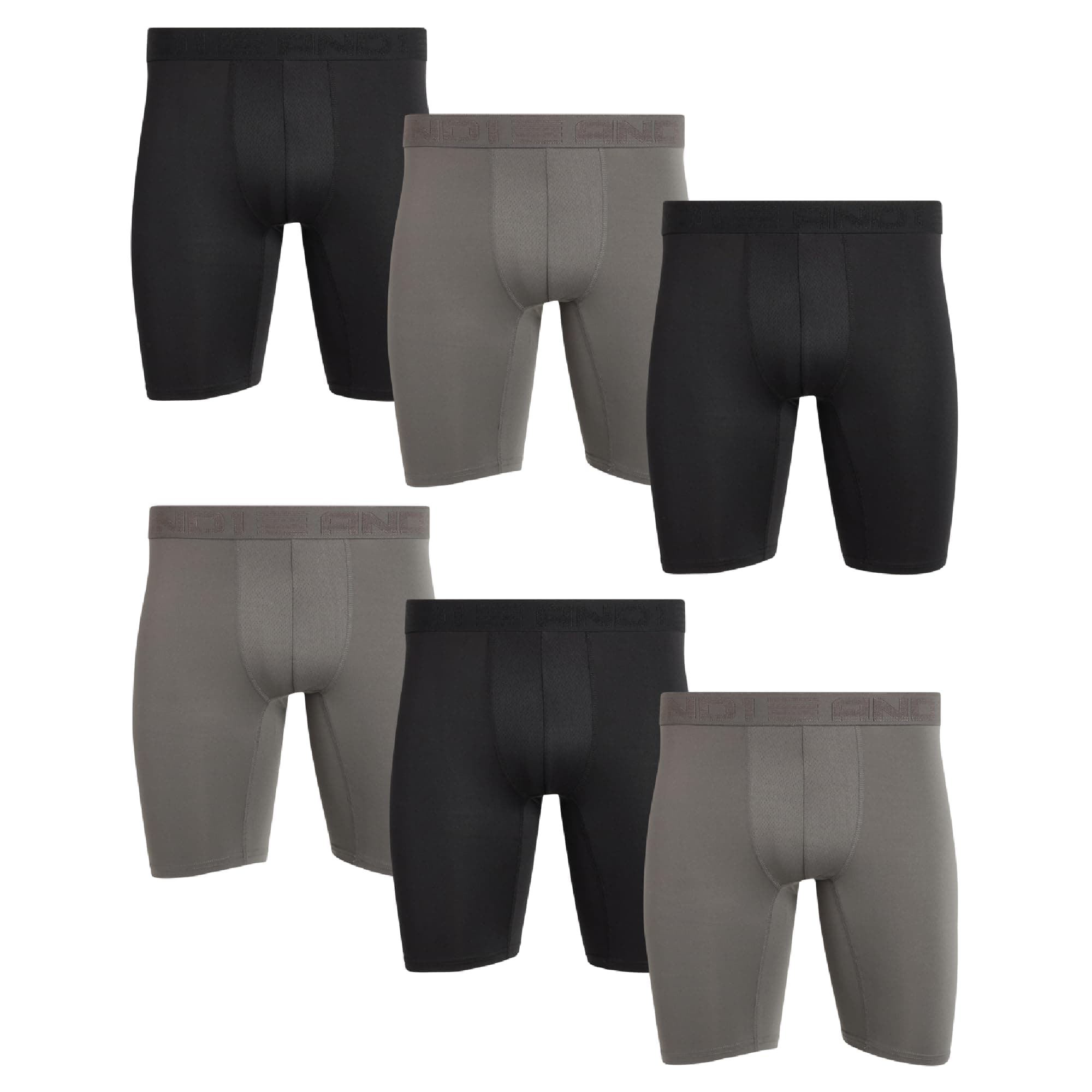 Mens Boxer Briefs - 6 Pack Platinum Performance Long Leg Boxer Briefs with Pouch - Boxers for Men, 9" Inseam (S-3XL)