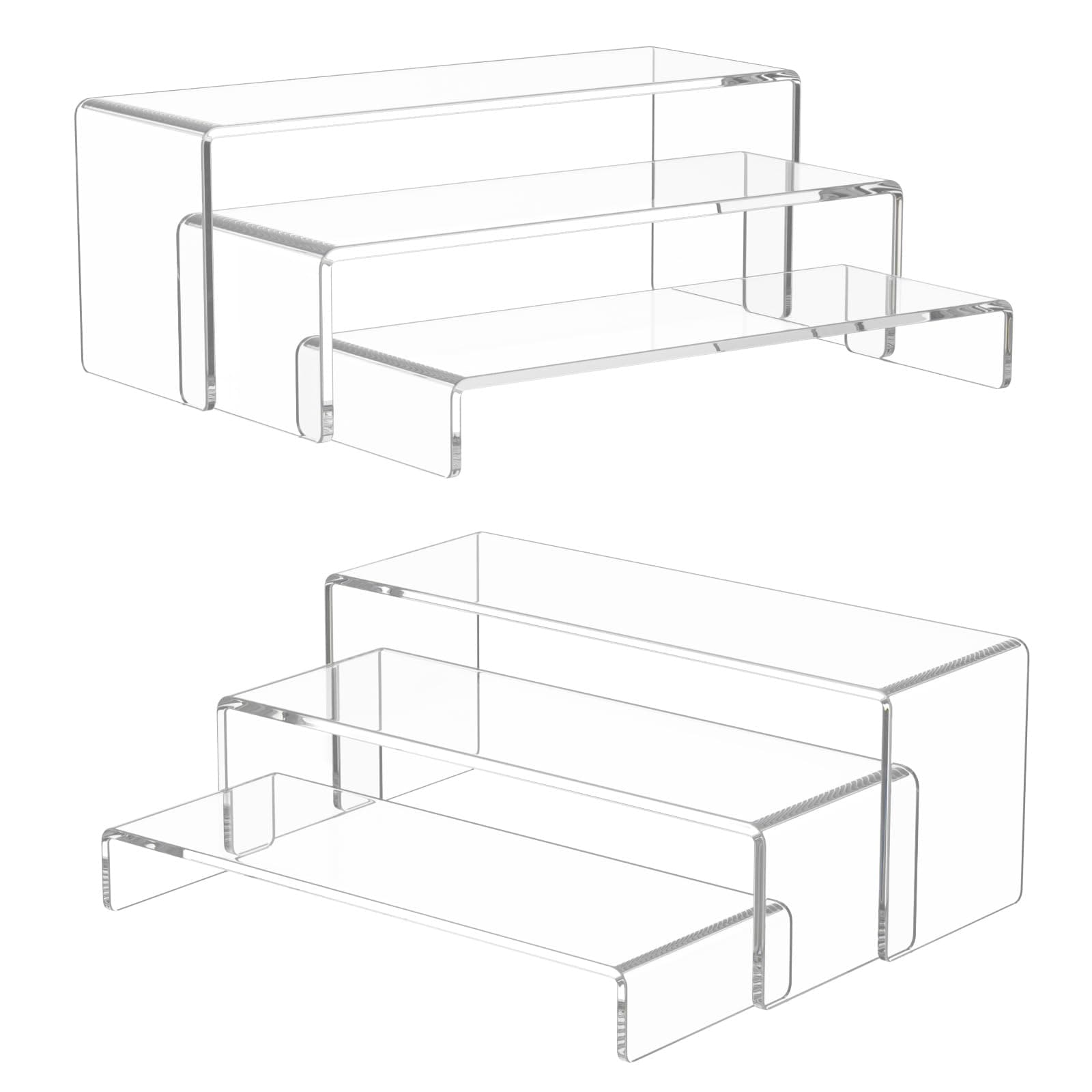 – Acrylic Display Riser, 6 Pcs 12" Large Acrylic Risers, 2 Set Clear Rectangular Stands for Candy Dessert Cupcakes, Collectibles Display Stands Shelf for Display for Funko POP Figures