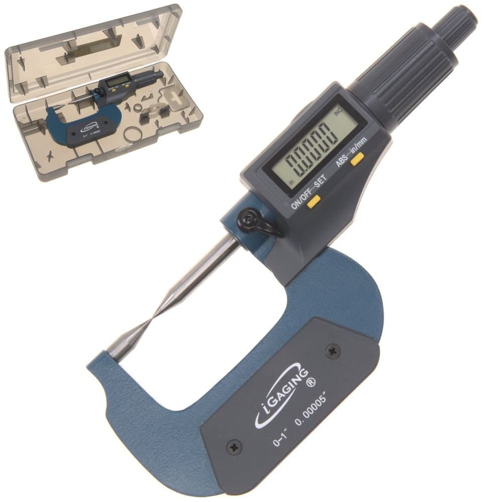 Digital Micrometer w Data Output 0-1"/0.00005"/0.001mm Double Point
