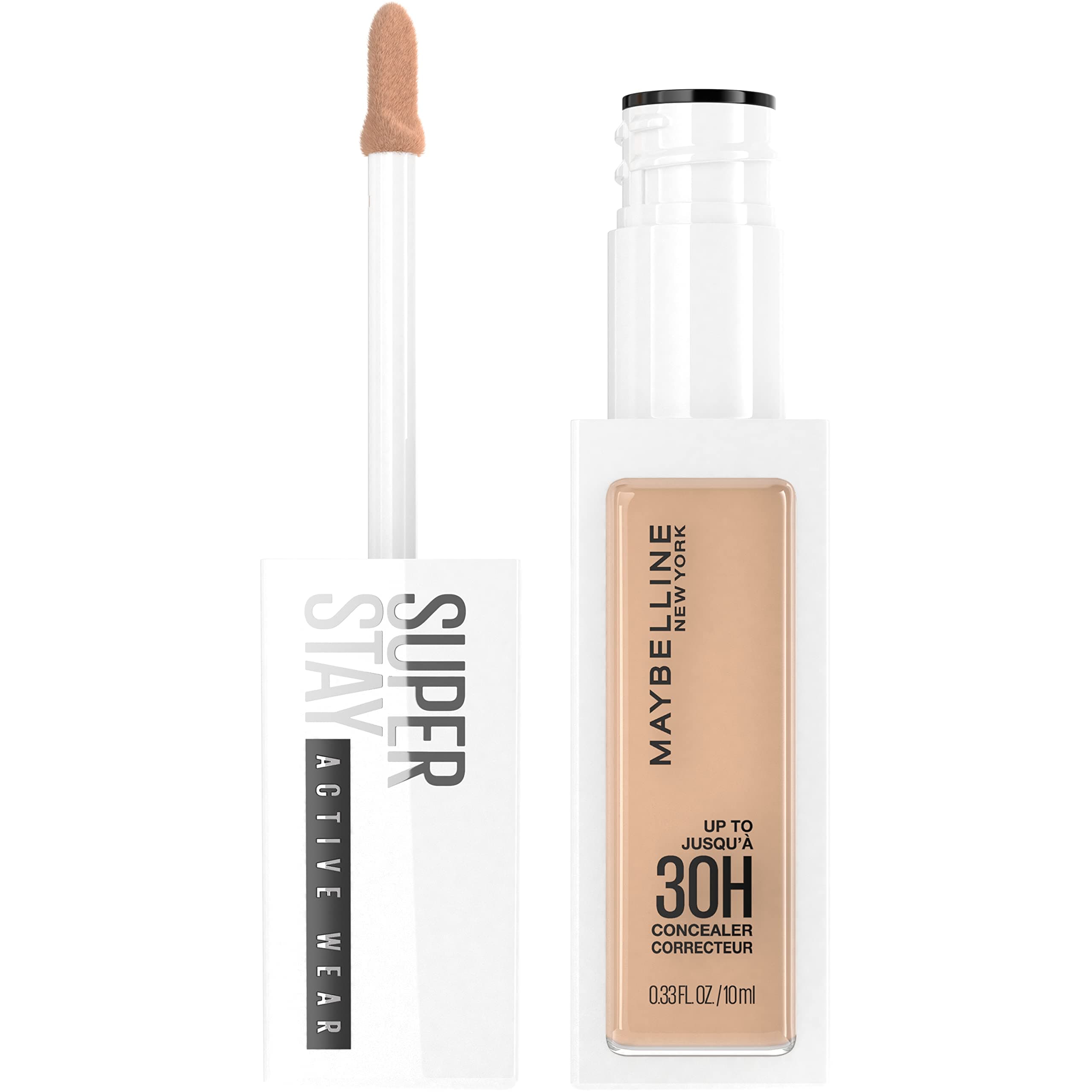 Maybelline Super Stay Liquid Concealer Makeup, Full Coverage Concealer, Up to 30 Hour Wear, Transfer Resistant, Natural Matte Finish, Oil-free, Available in 16 Shades, 25, 0.33 fl oz
