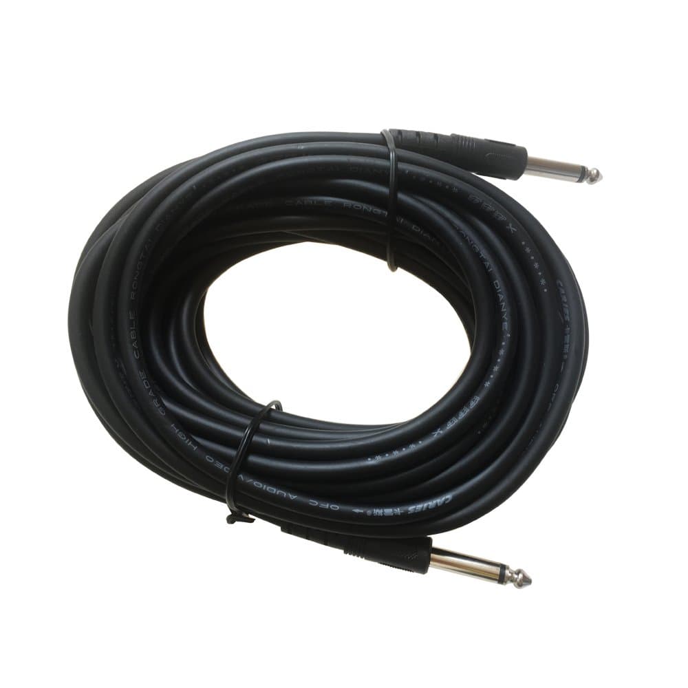 6.35mm Mono Jack 1/4" TS Cable Unbalanced Guitar Patch Cords/Instrument Cable Male to Male with Zinc Alloy Housing and Nylon braid (30Feet)